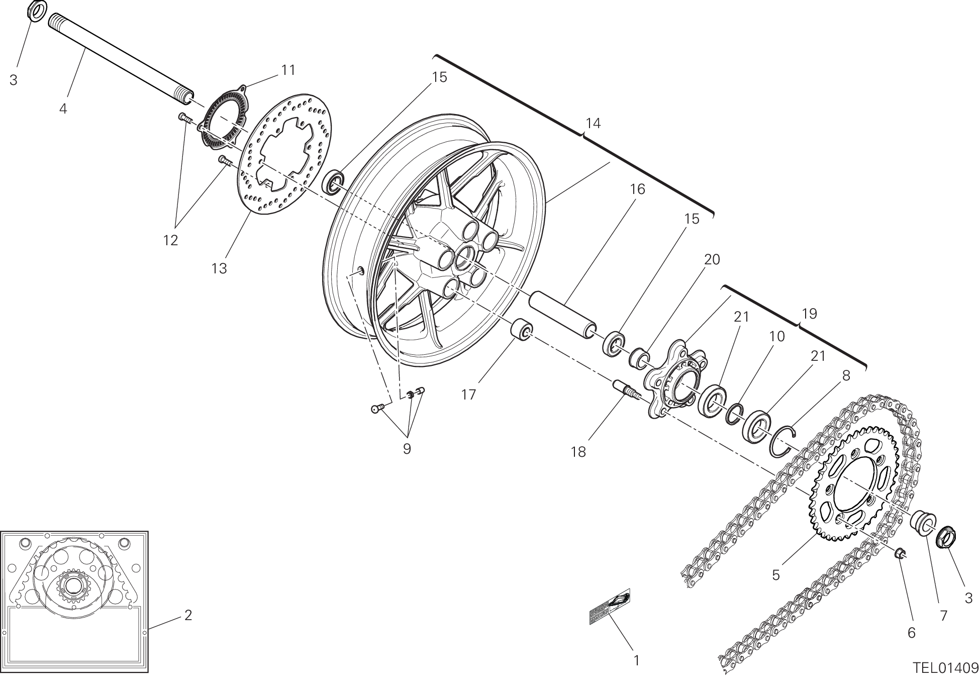 29A ROUE ARRIERE POUR SCRAMBLER 1100 PRO 2021