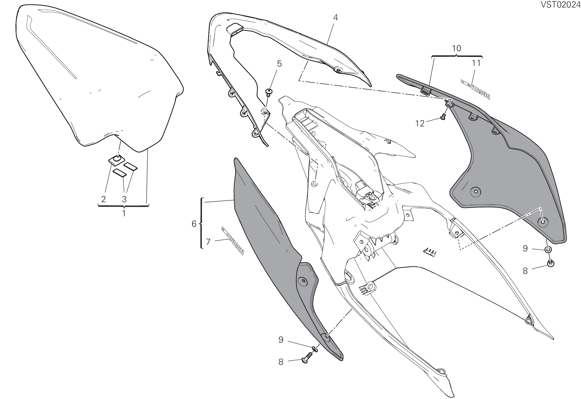 32B SELLE PASSAGER POUR SUPERBIKE PANIGALE V4 2022