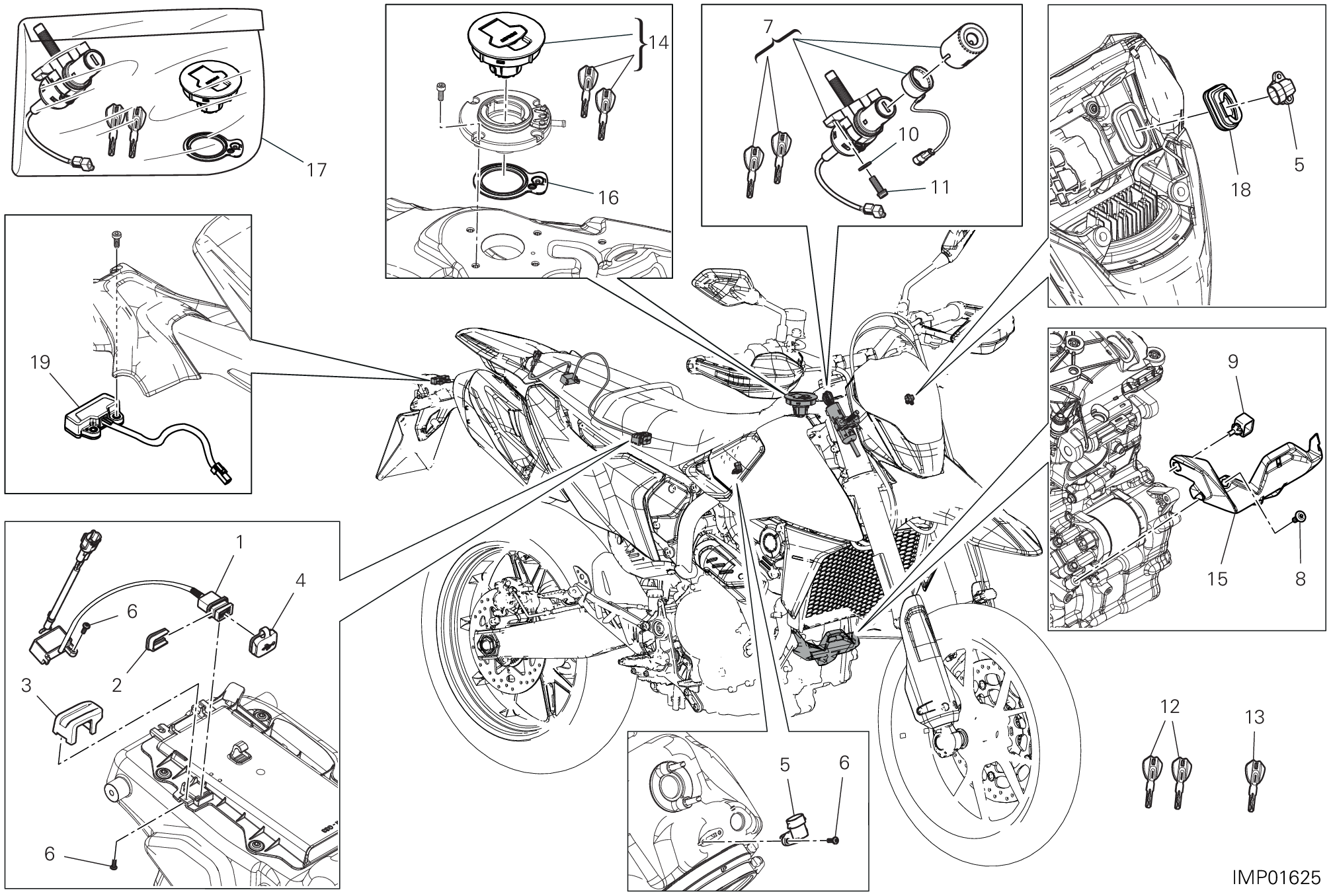 12D DISOISITIF ELECTRIQUES POUR HYPERMOTARD 698 MONO RVE 2024