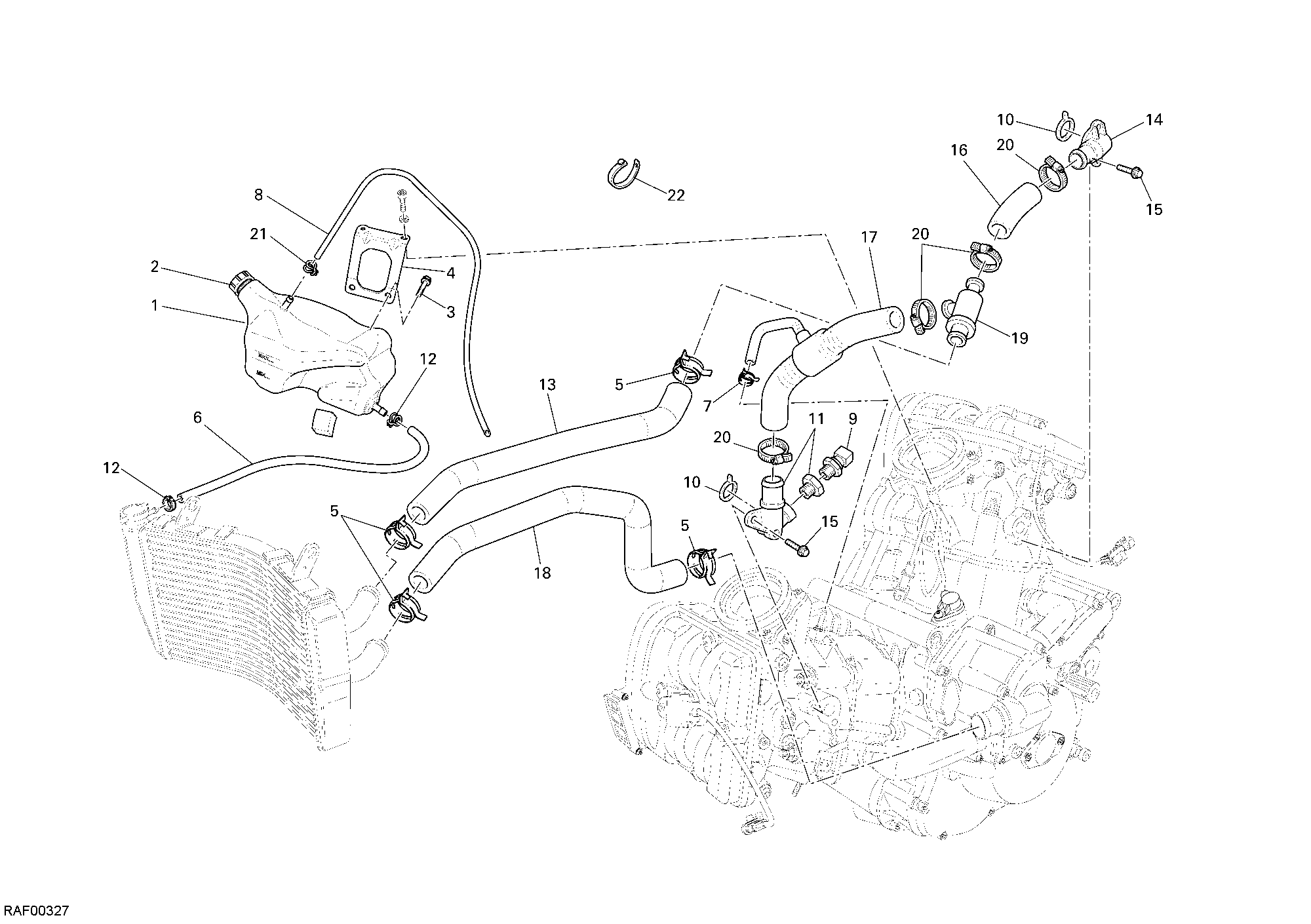031 CIRCUIT DE REFROIDISSEMENT POUR SUPERBIKE 1198 2009