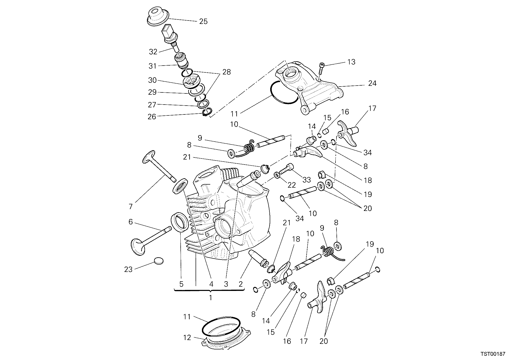 015 CULASSE HORIZONTALE POUR MULTISTRADA 1000 2005