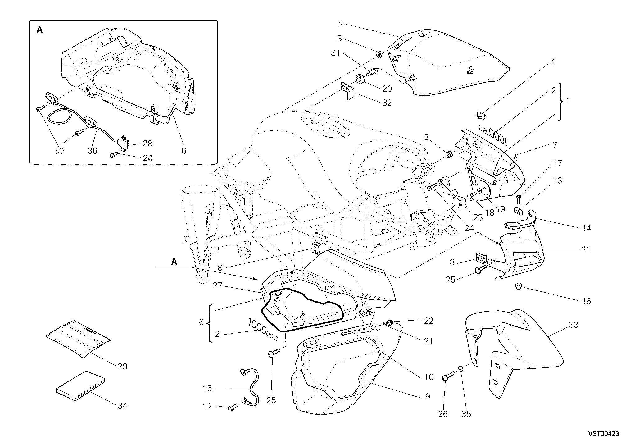 39A HABILLAGE POUR MULTISTRADA 1000 S 2005