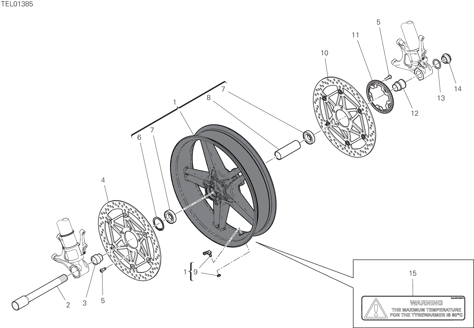 28A ROUE AVANT POUR SUPERBIKE SUPERLEGGERA V4 2021