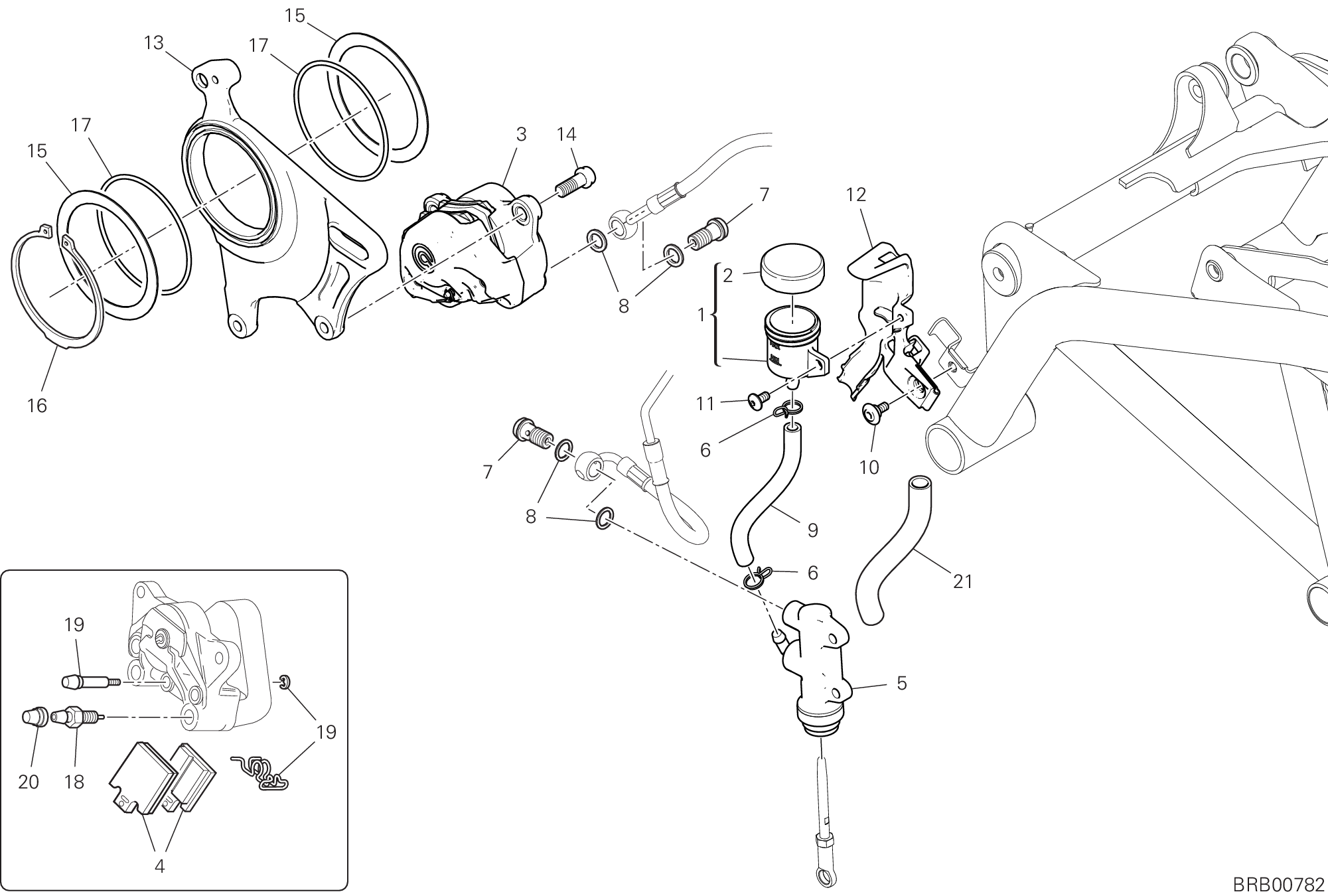 19D SYSTEME DE FREIN ARRIERE POUR HYPERMOTARD 950 2019