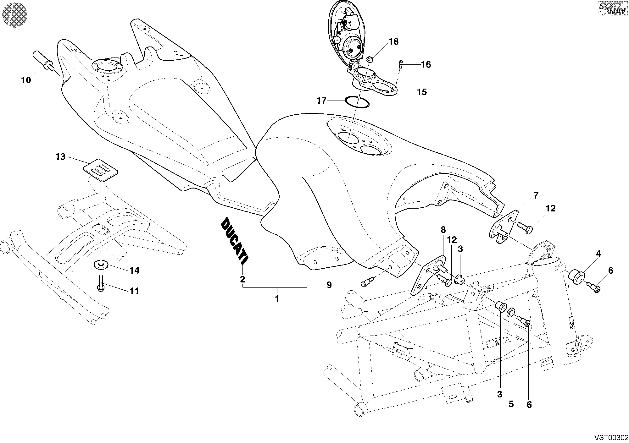 036 RESERVOIR CARBURANT POUR MULTISTRADA 1000 2003