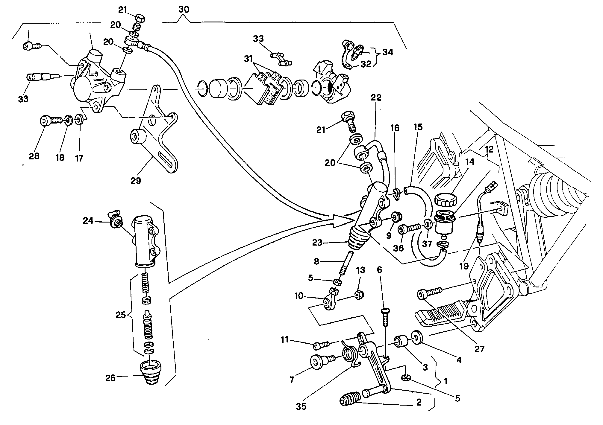 026 SYSTEME DE FREIN ARRIERE POUR SUPERSPORT 400 SS 1993