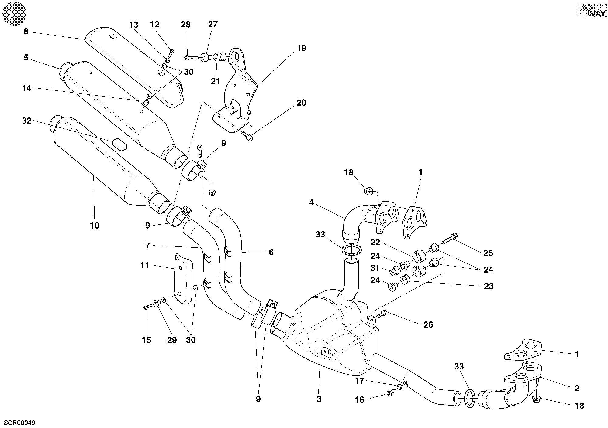 023 ECHAPPEMENT POUR MONSTER S4R 2003