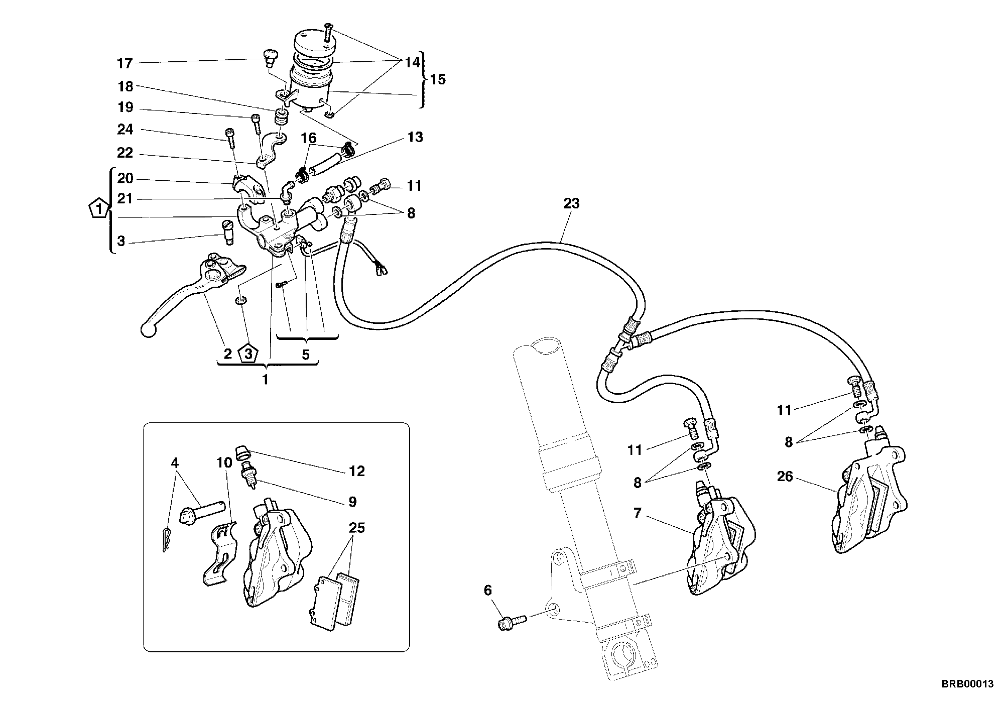 027 SYSTEME DE FREIN AVANT POUR SUPERSPORT 750 SS 2001