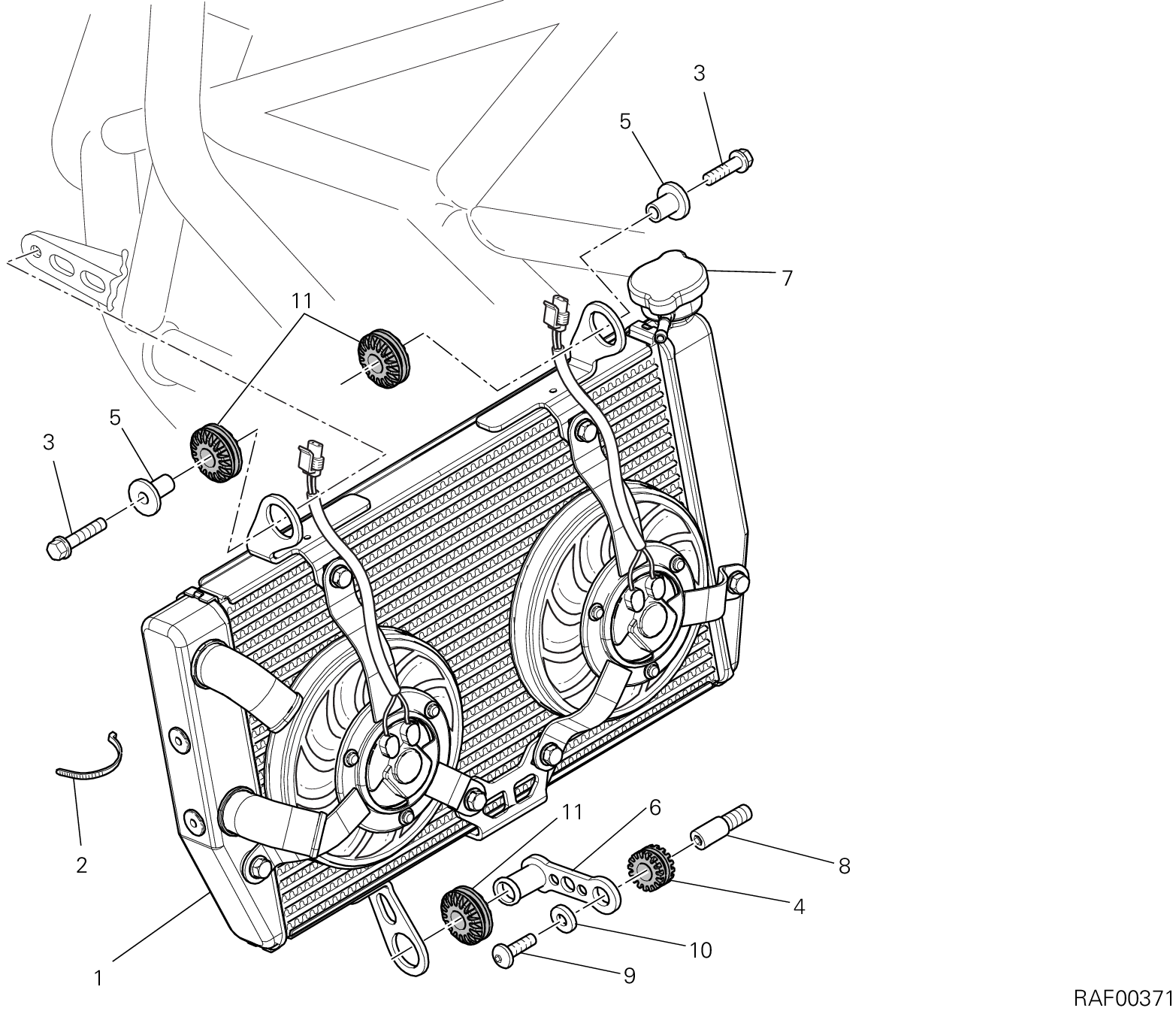 030 RADIATEUR DEAU POUR MULTISTRADA 1200 2010