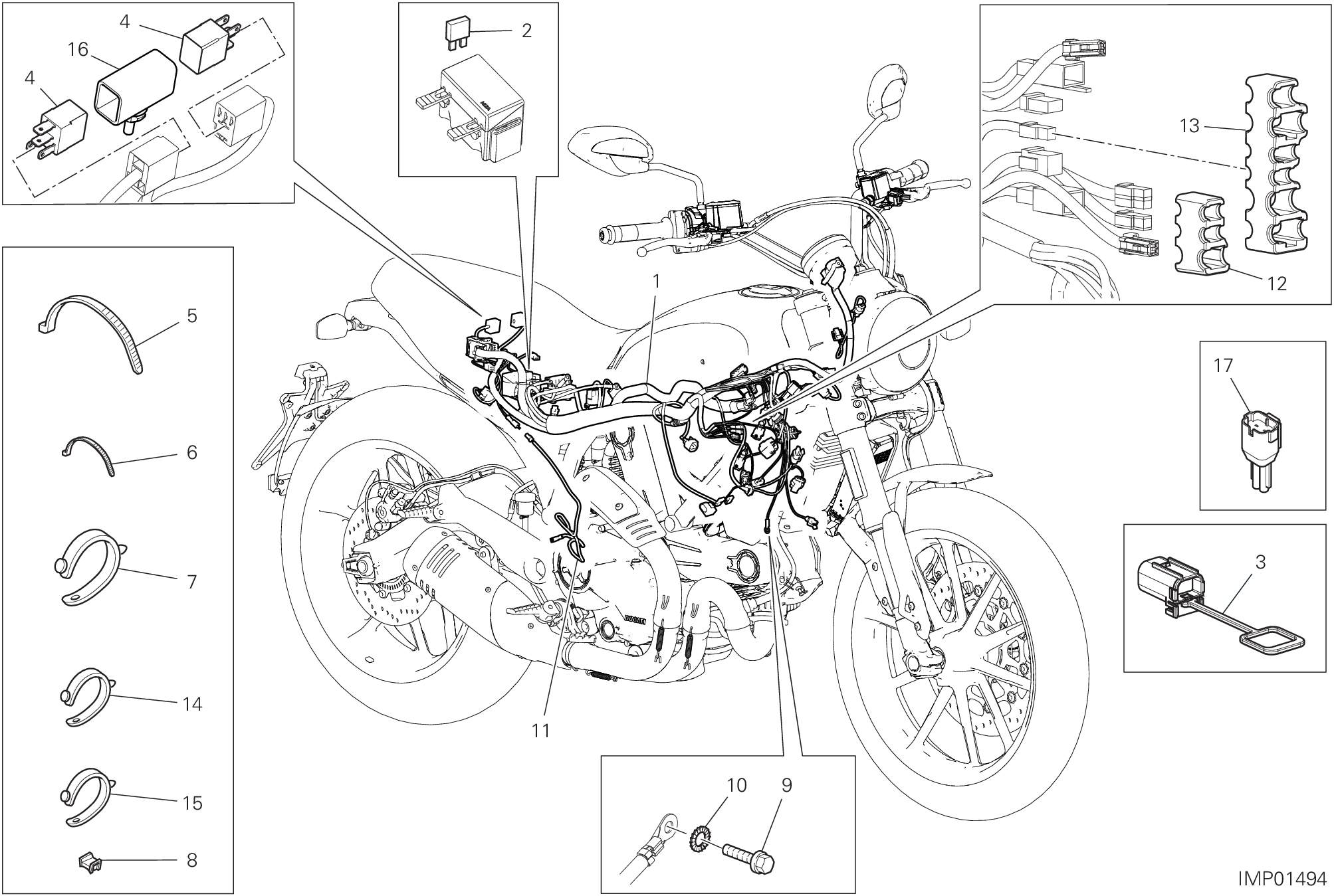 13B CIRCUIT ELECTRIQUE VEHICULE POUR SCRAMBLER ICON DARK 2021