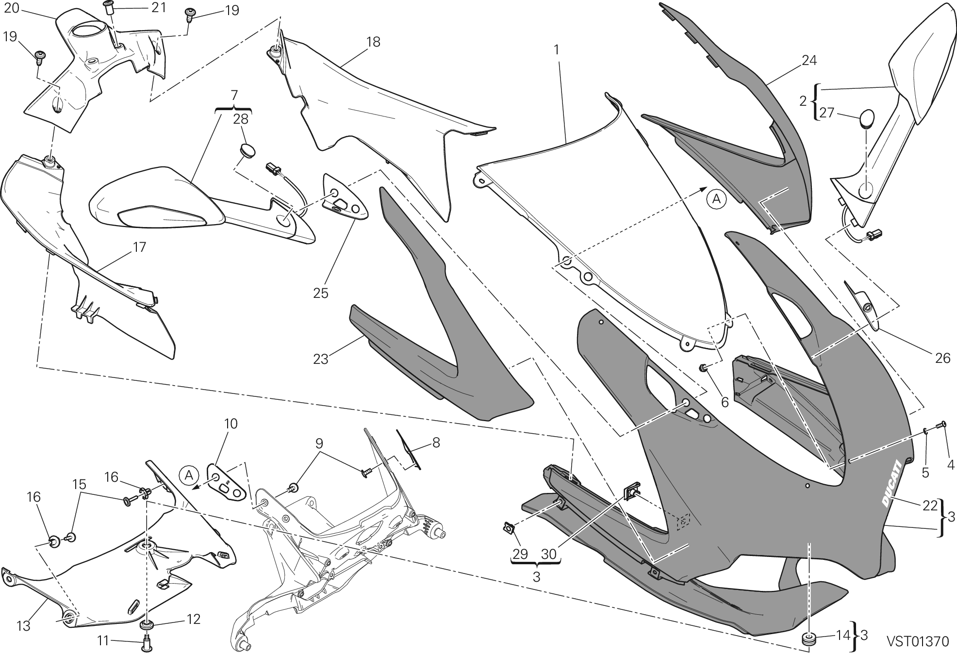 034 CAPOT AVANT POUR SUPERBIKE 1199 PANIGALE S ABS 2014