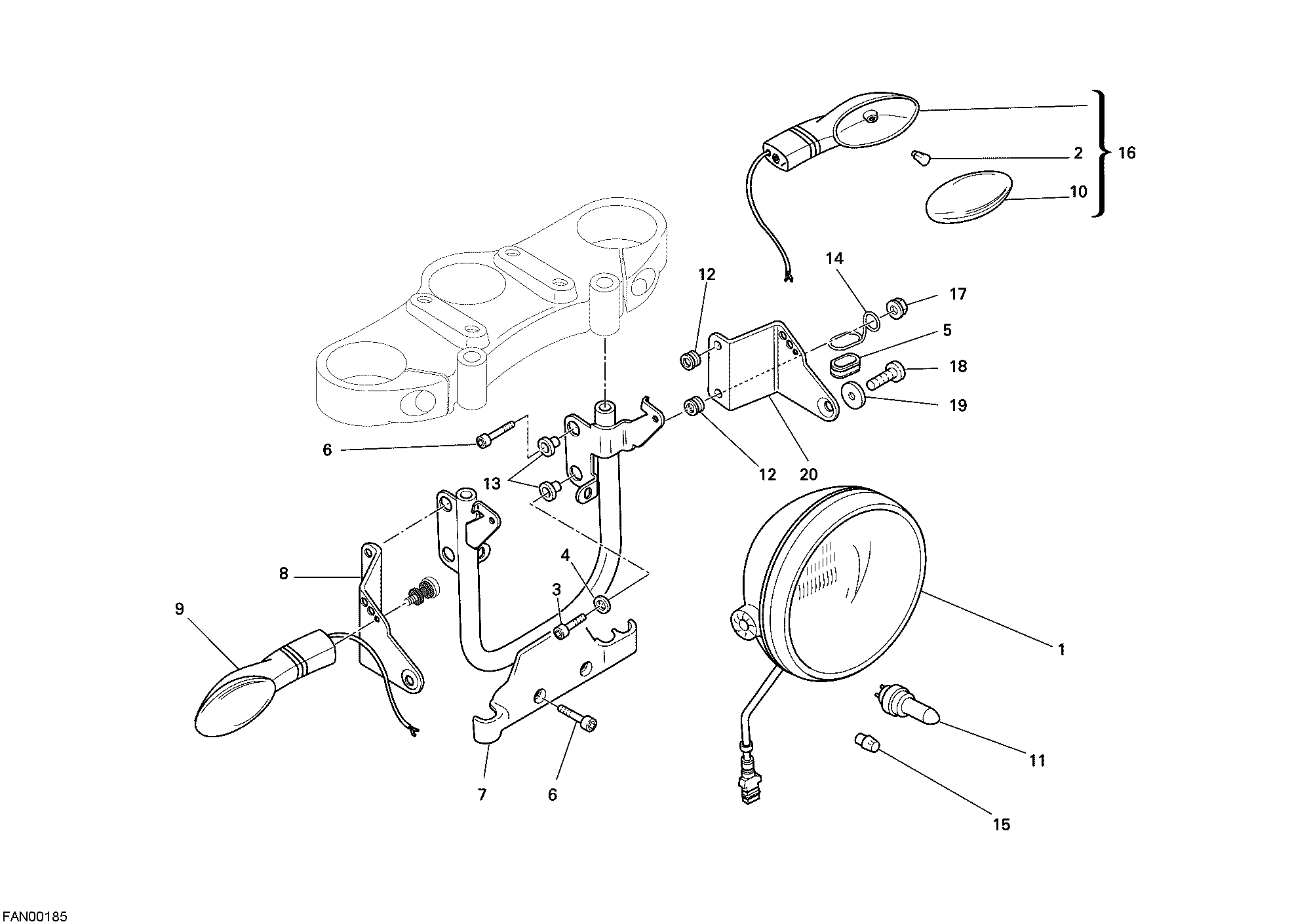 036 FEU AVANT POUR MONSTER S2R 1000 2007