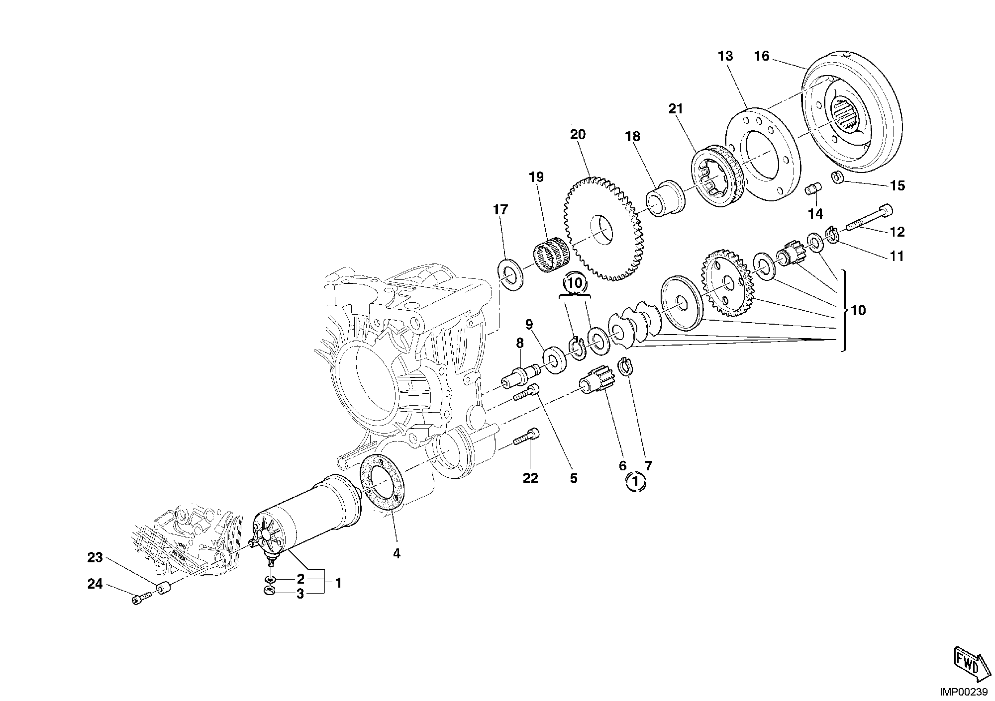 012 DEMARREUR ELECTRIQUE POUR SUPERBIKE 999 R XEROX 2006