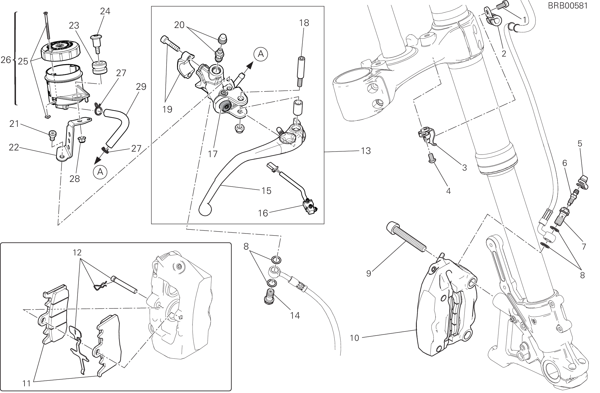 024 SYSTEME DE FREIN AVANT POUR SCRAMBLER CAFE RACER 2017