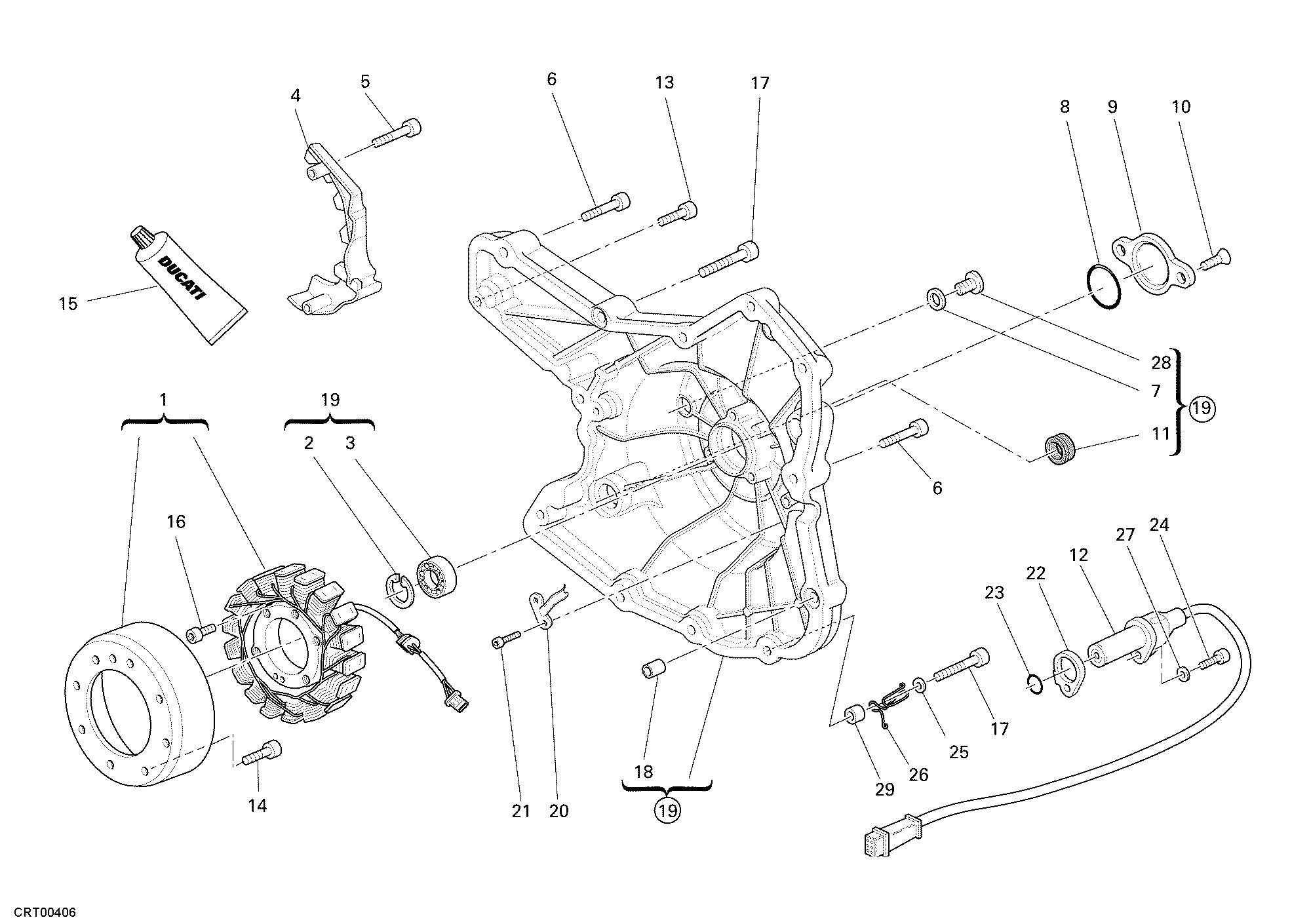 011 COUVERCLE GENERATEUR POUR MULTISTRADA 1100 S 2009