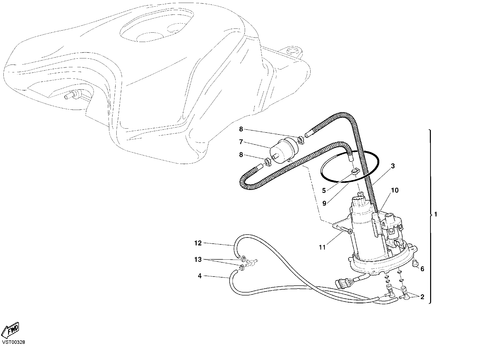 32A POMPE A CARBURANT POUR SUPERBIKE 749 S 2004