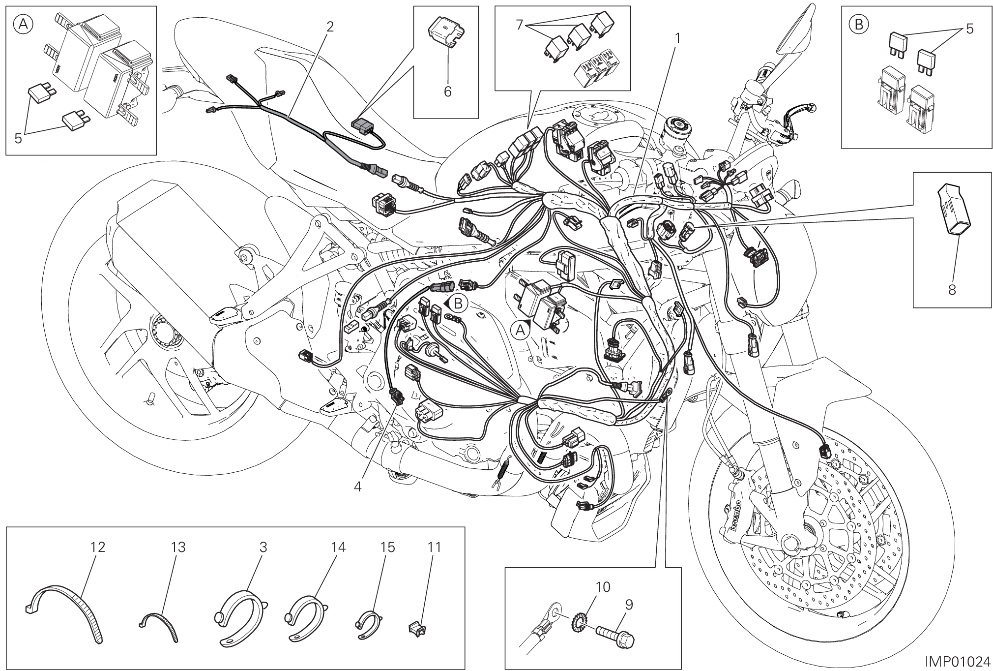 18B FAISCEAU DE FILS POUR MONSTER 1200 S 2019