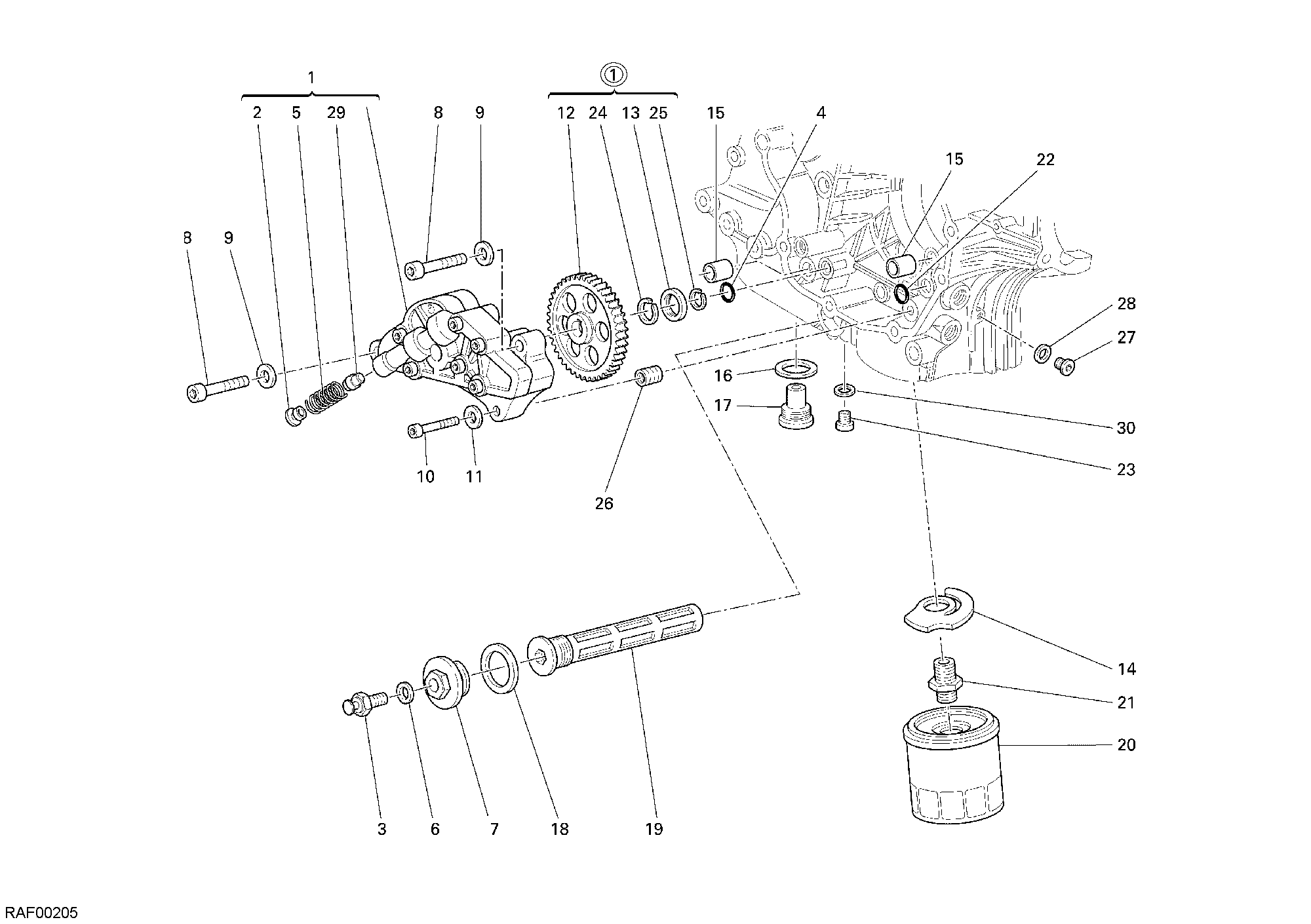 009 POMPE A HUILE FILTRE POUR MONSTER S2R 800 2007