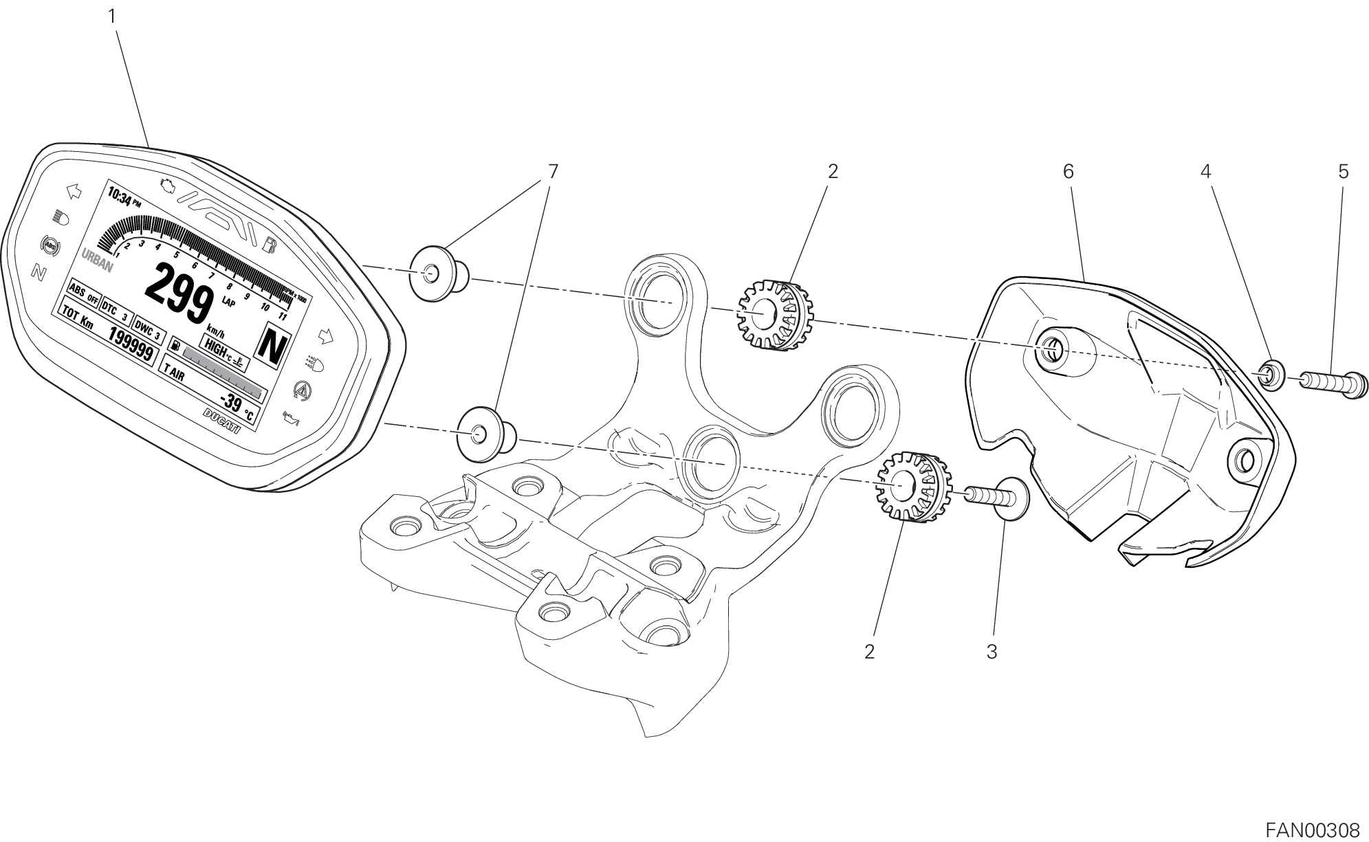 20A TABLEAU DE BORD POUR MONSTER 821 2020