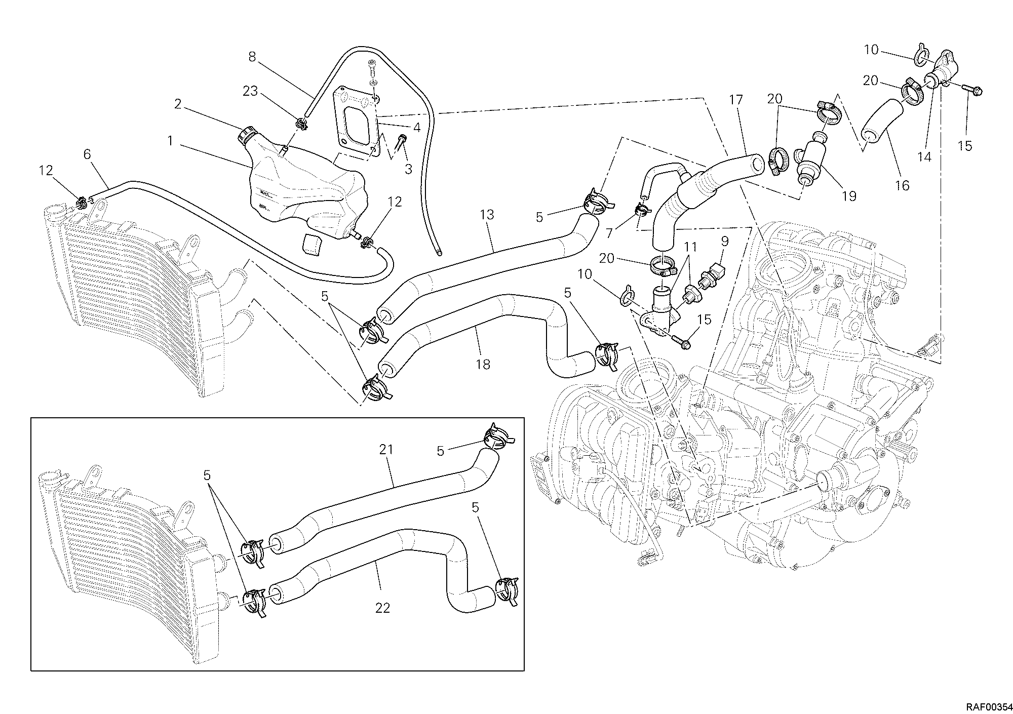 031 CIRCUIT DE REFROIDISSEMENT POUR SUPERBIKE 848 2009