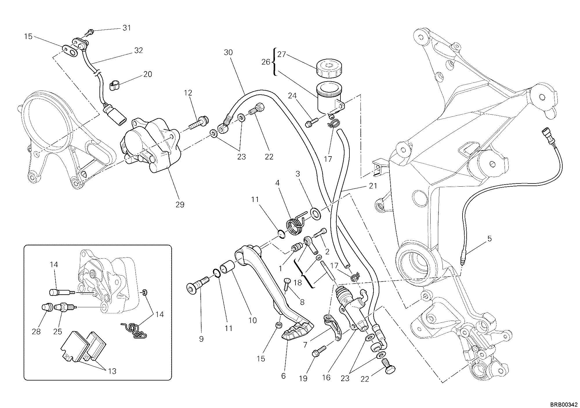 025 SYSTEME DE FREIN ARRIERE POUR MULTISTRADA 1200 2011