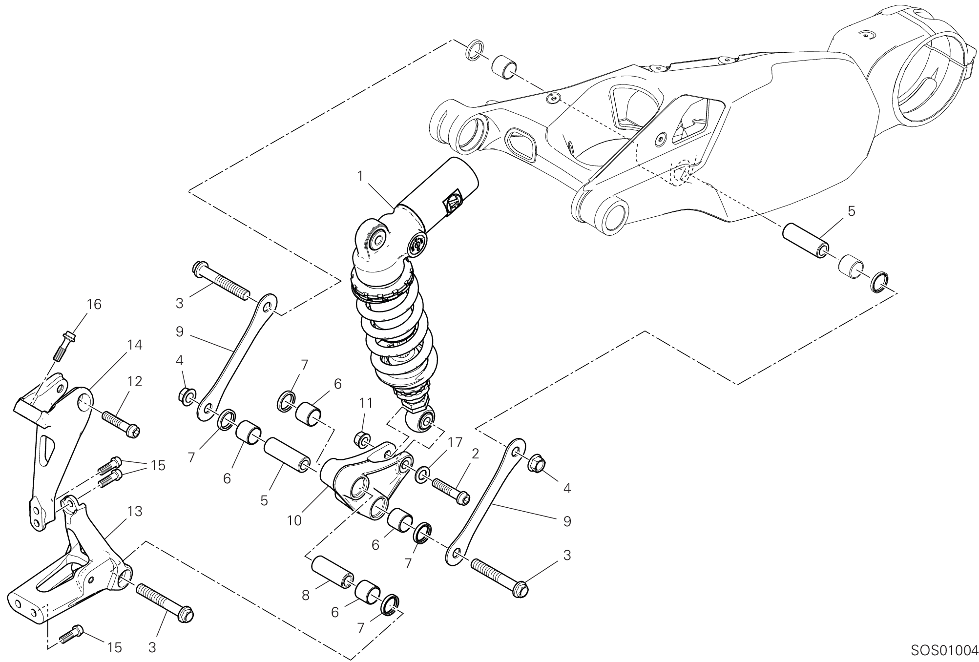 23A AMORTISSEUR ARRIERE POUR SUPERBIKE PANIGALE V4 2019