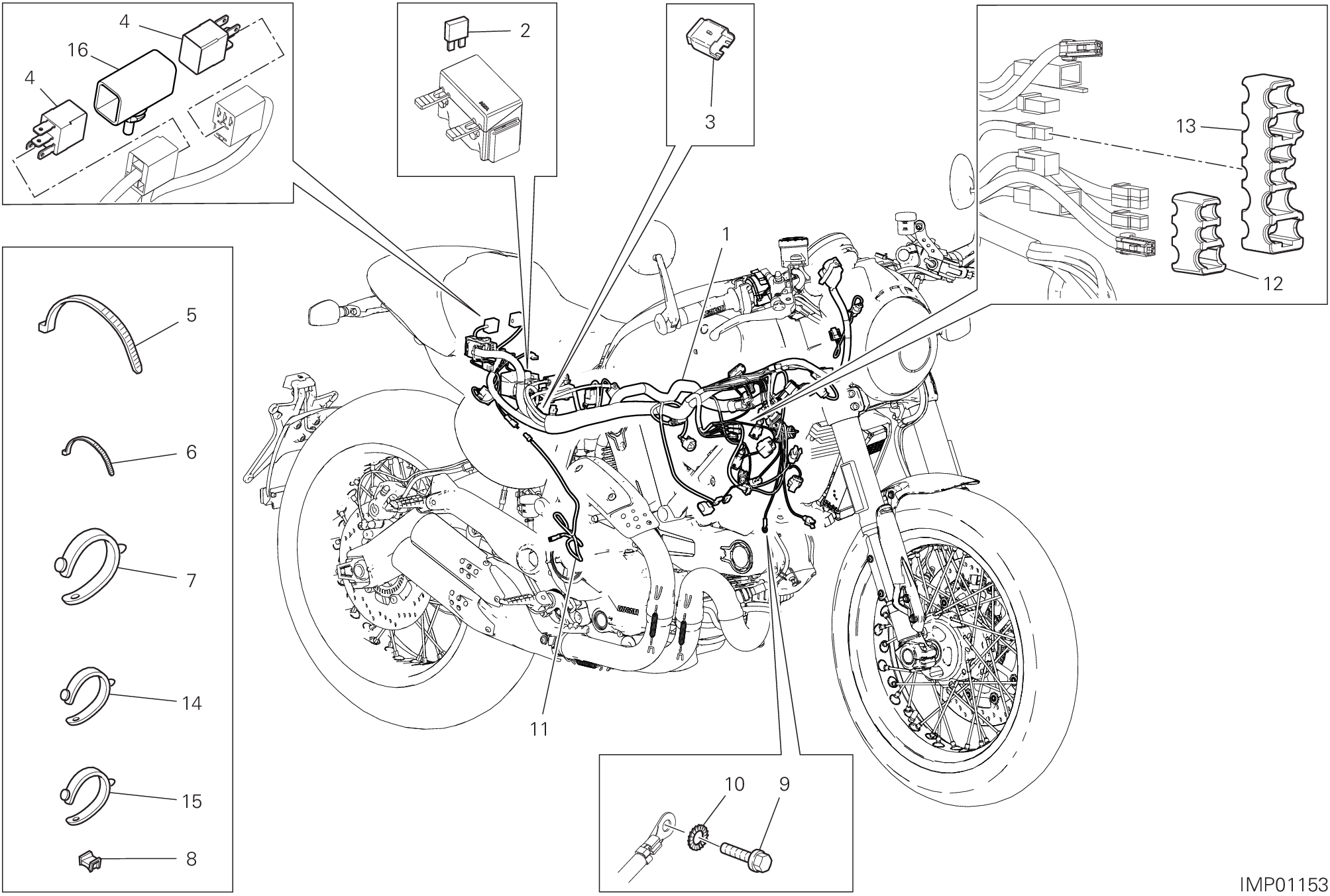 13B CIRCUIT ELECTRIQUE VEHICULE POUR SCRAMBLER CAFE RACER 2019