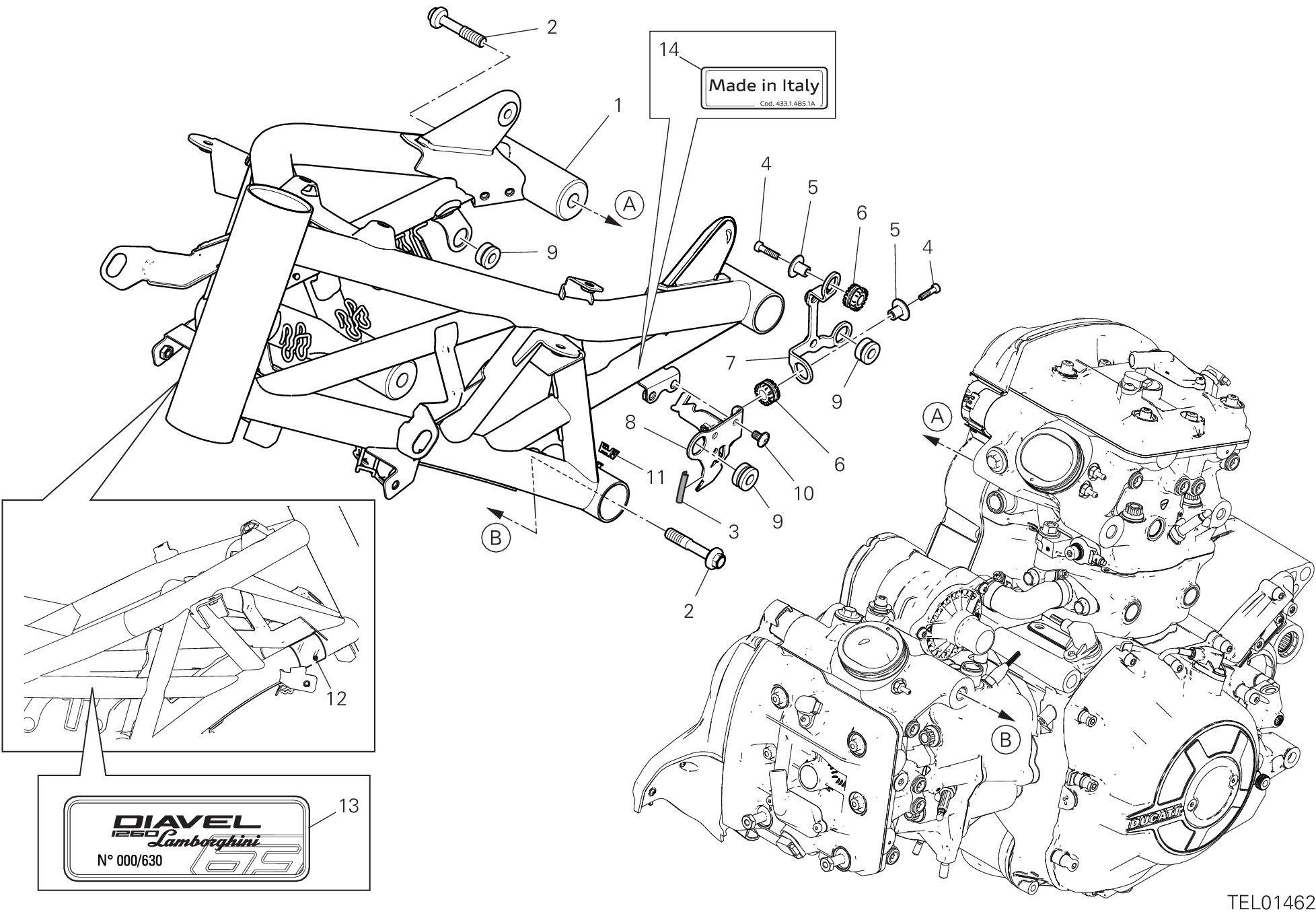 32A CADRE POUR DIAVEL 1260 LAMBO 2021