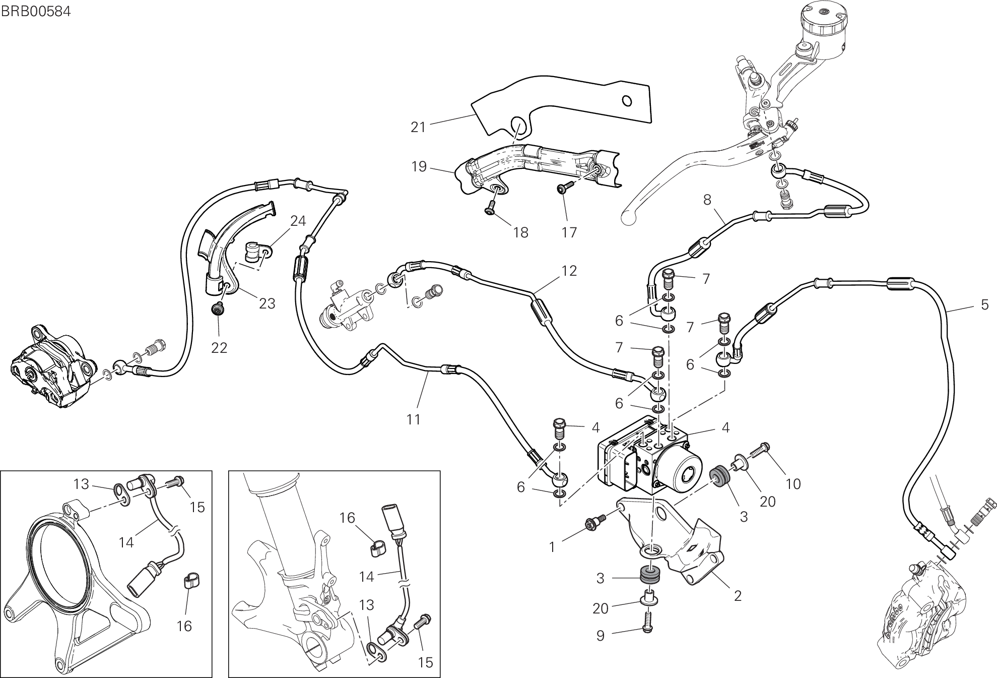 24A SYSTEME ANTIBLOCAGE DES FREINS ABS POUR SUPERBIKE 1299 SUPERLEGGERA 2017