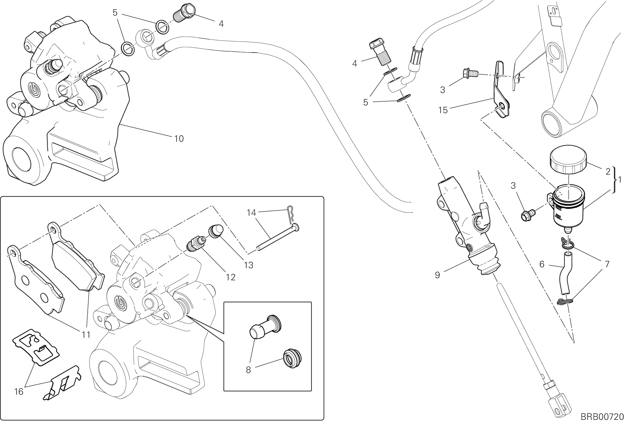 20D SYSTEME DE FREIN ARRIERE POUR SCRAMBLER CAFE RACER 2019