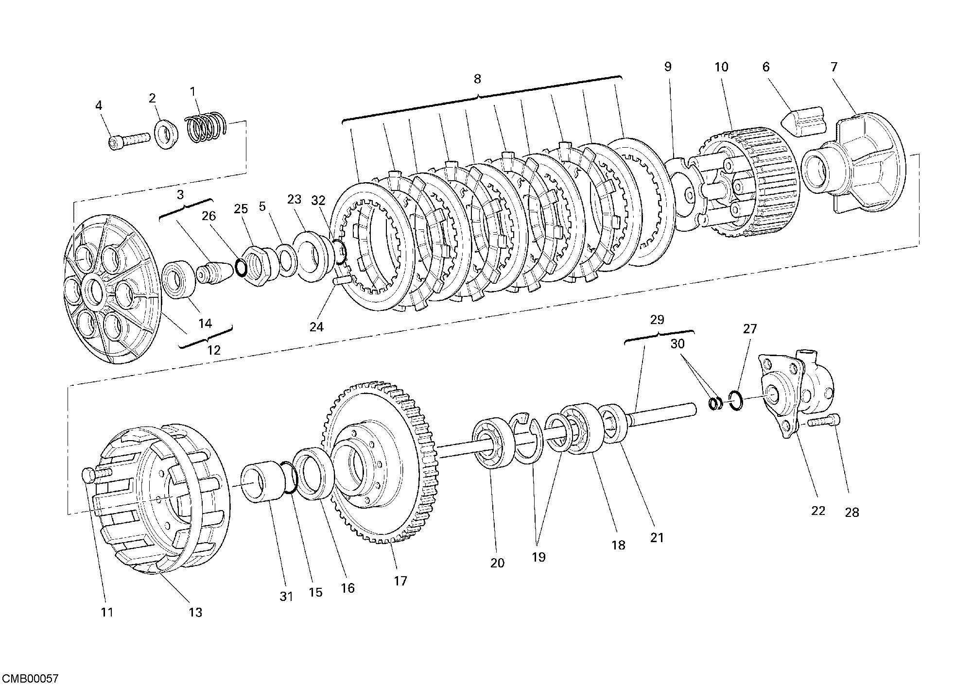 004 EMBRAYAGE POUR MONSTER S4RS 2006