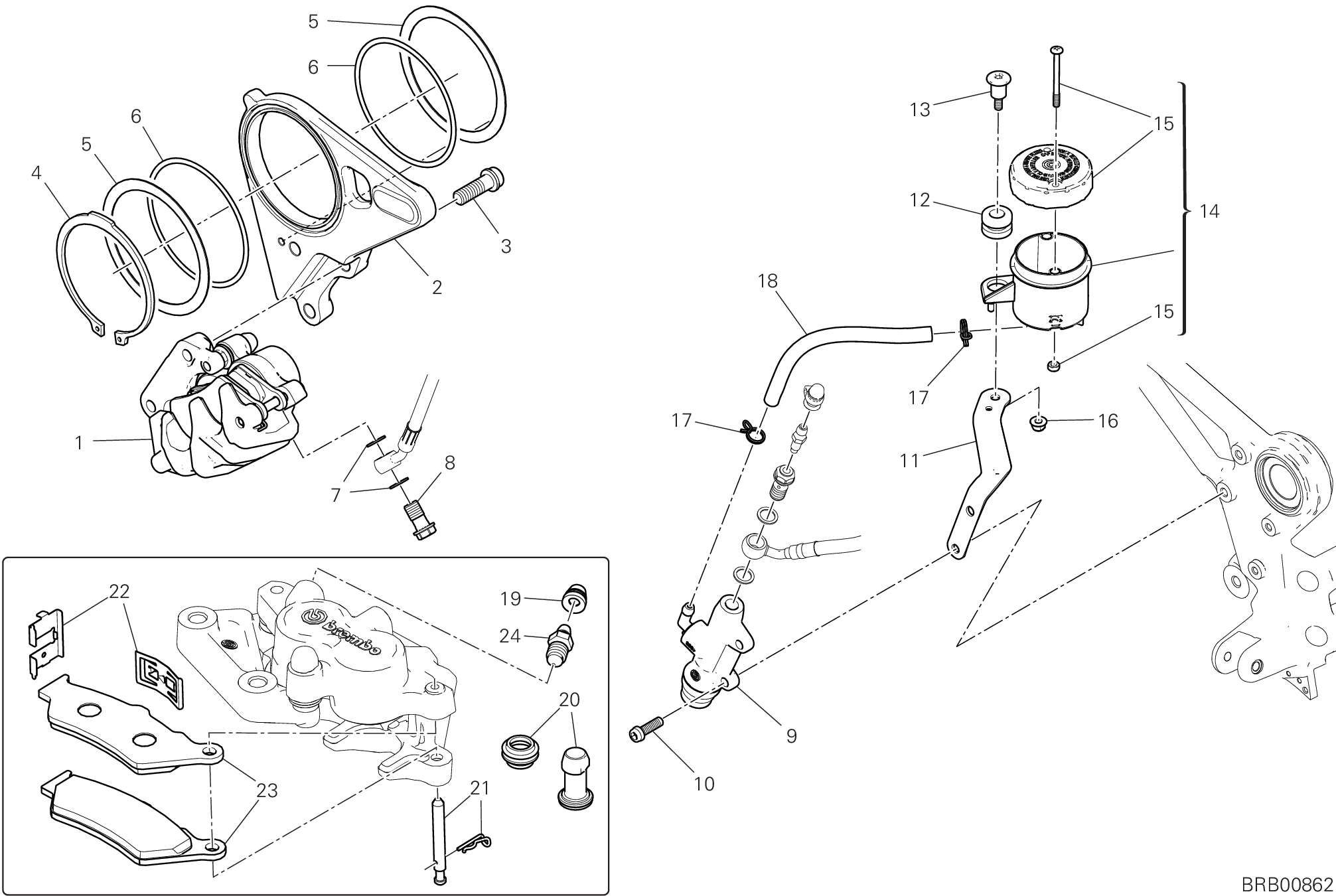 19D SYSTEME DE FREIN ARRIERE POUR DIAVEL V4 2023