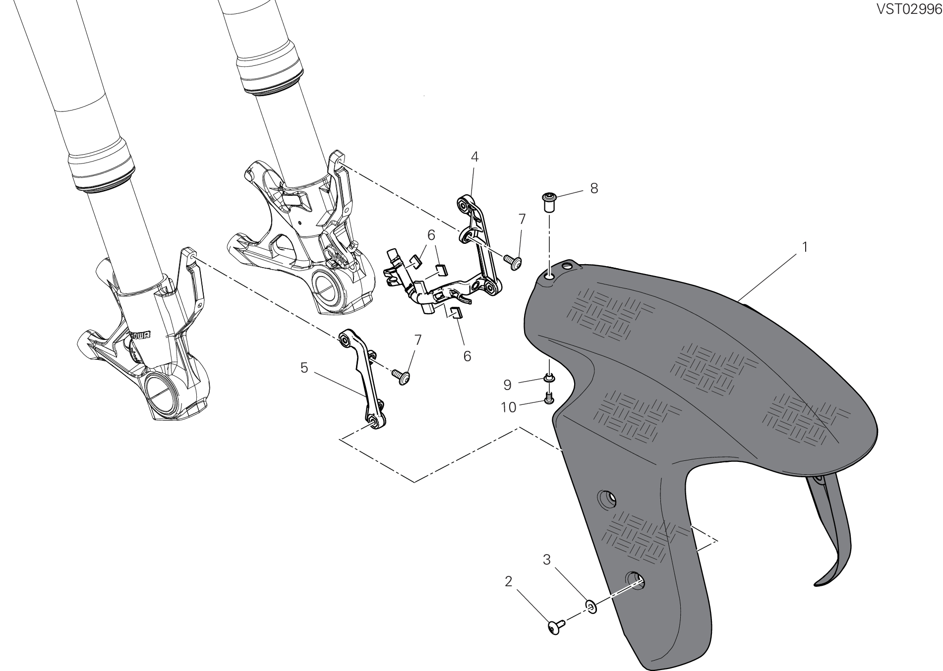 24A GARDE BOUE AVANT POUR SUPERBIKE PANIGALE V4 TRICOLORE 2025