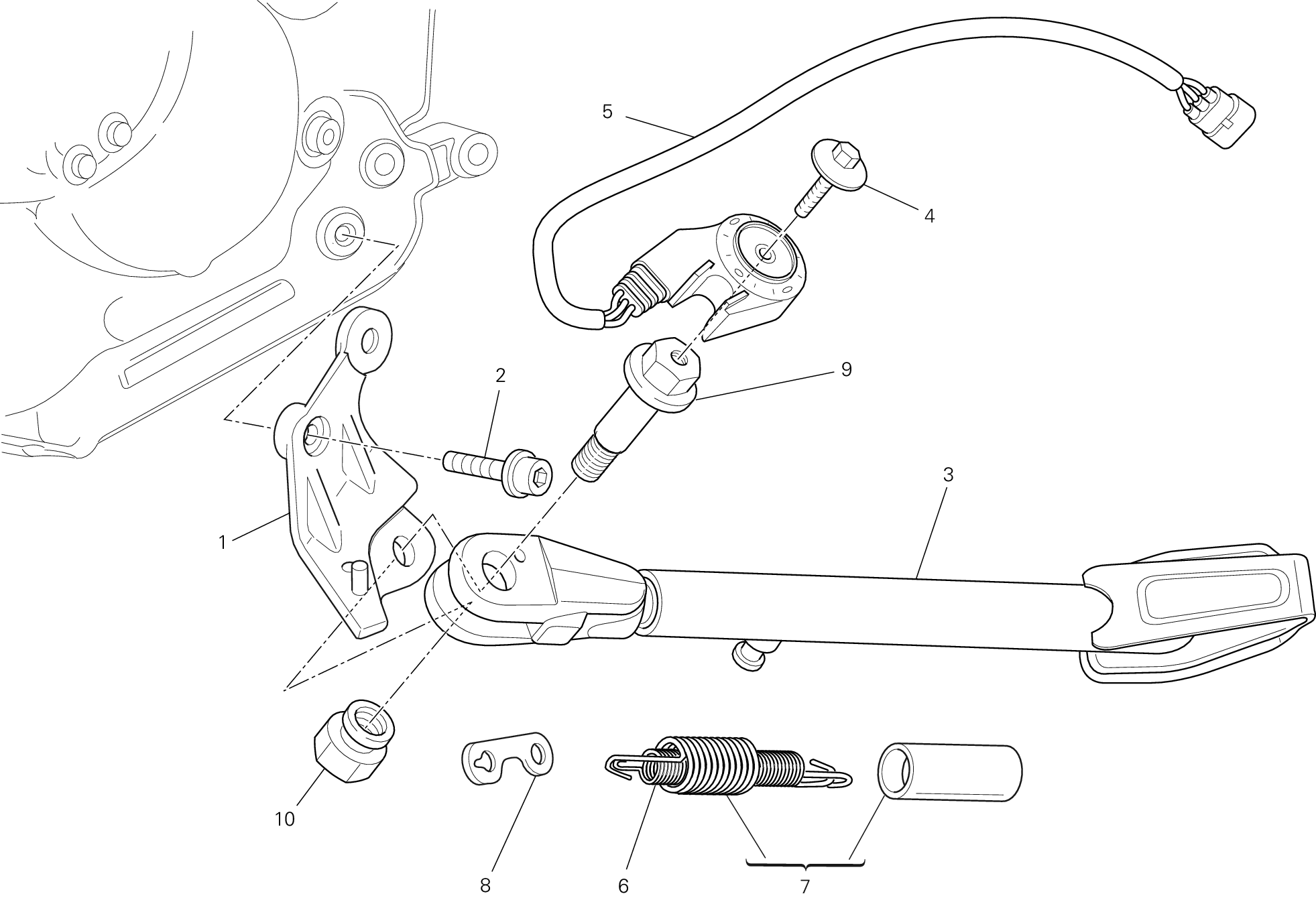 017 BEQUILLE LATERALE POUR MONSTER 796 ABS 2014