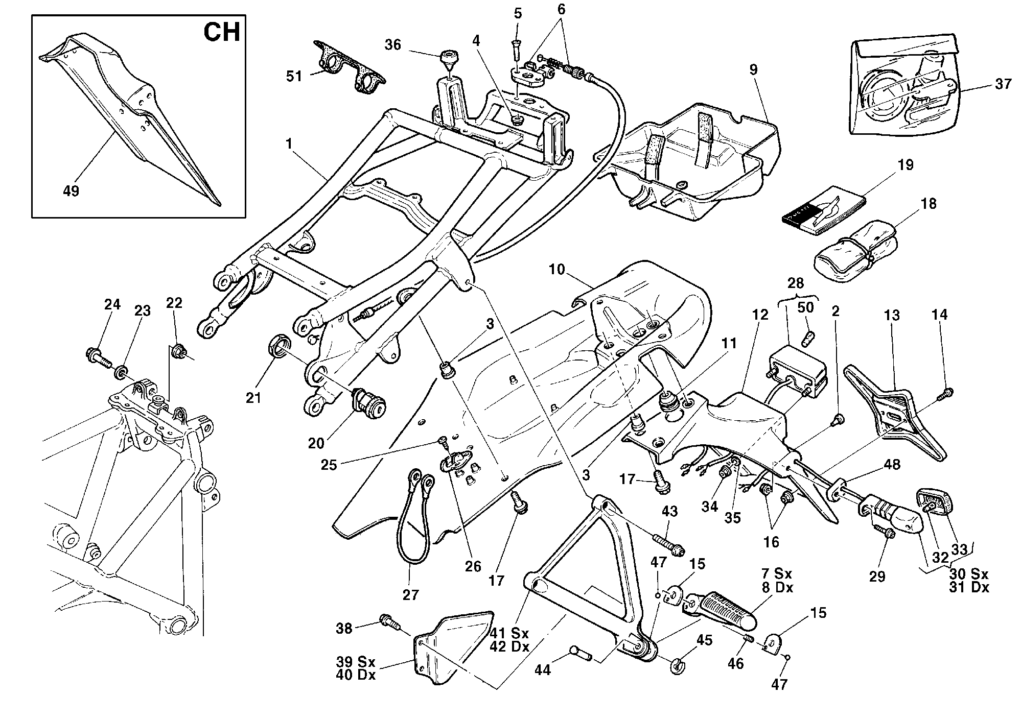 290 CADRE ARRIERE POUR SUPERBIKE 996 1999