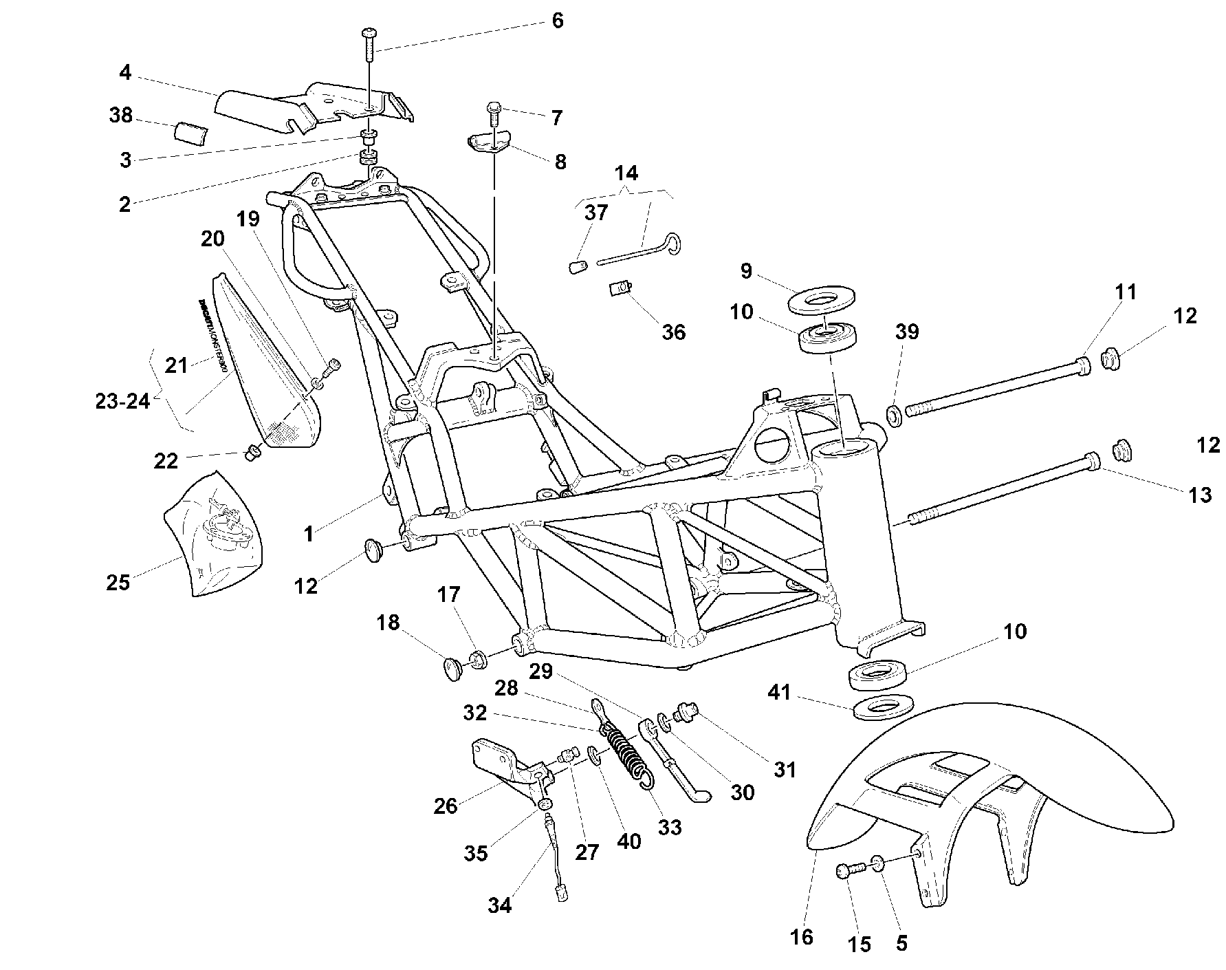 028 CADRE POUR MONSTER 900 1999