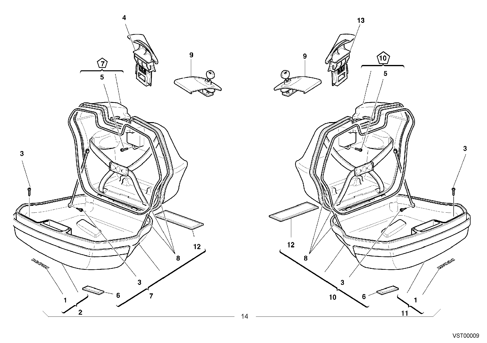 045 SACOCHES LATERALES POUR SPORT TOURING ST2 2002