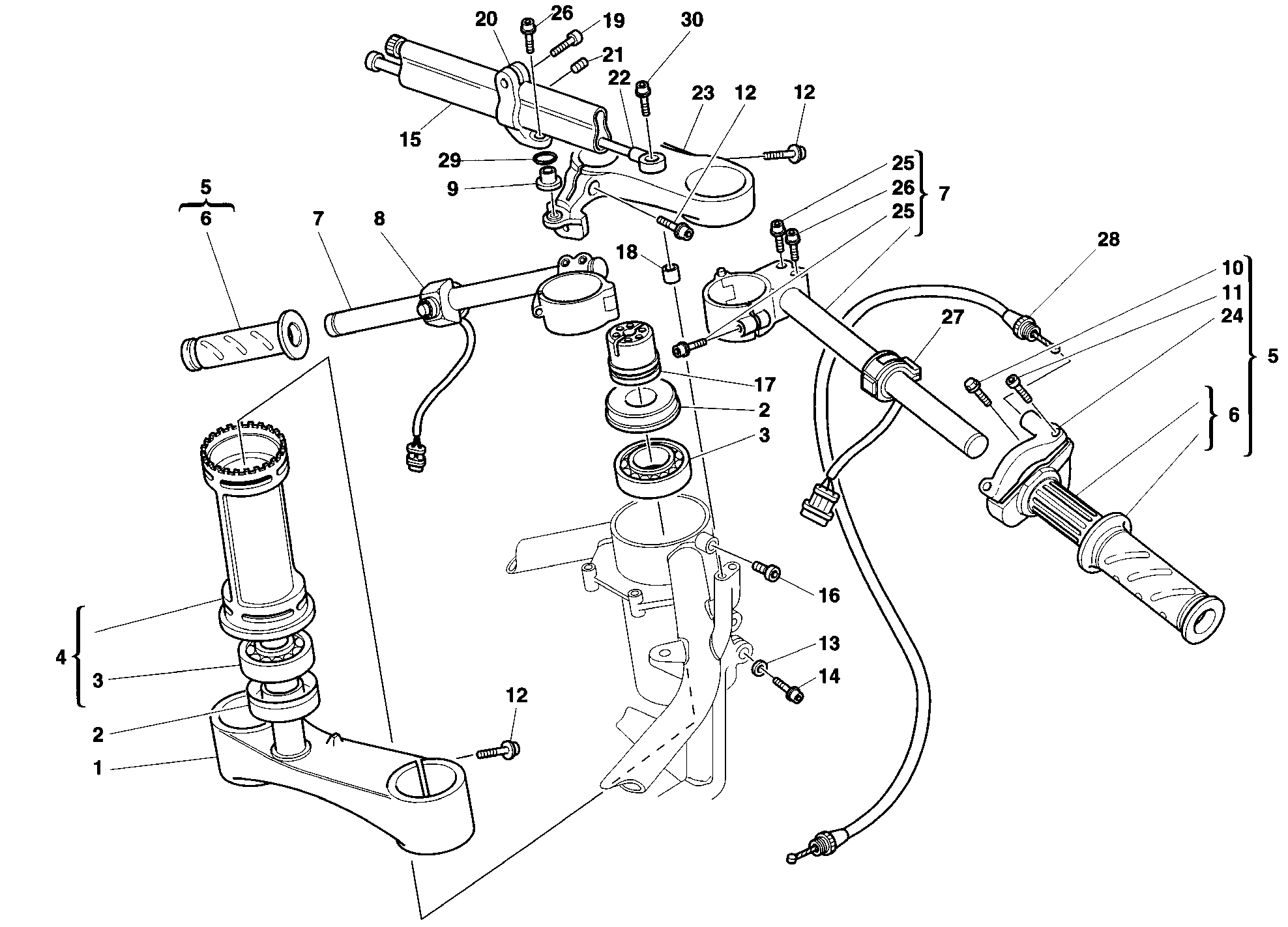 021 GUIDON POUR SUPERBIKE 748 R SINGLE SEAT 1998