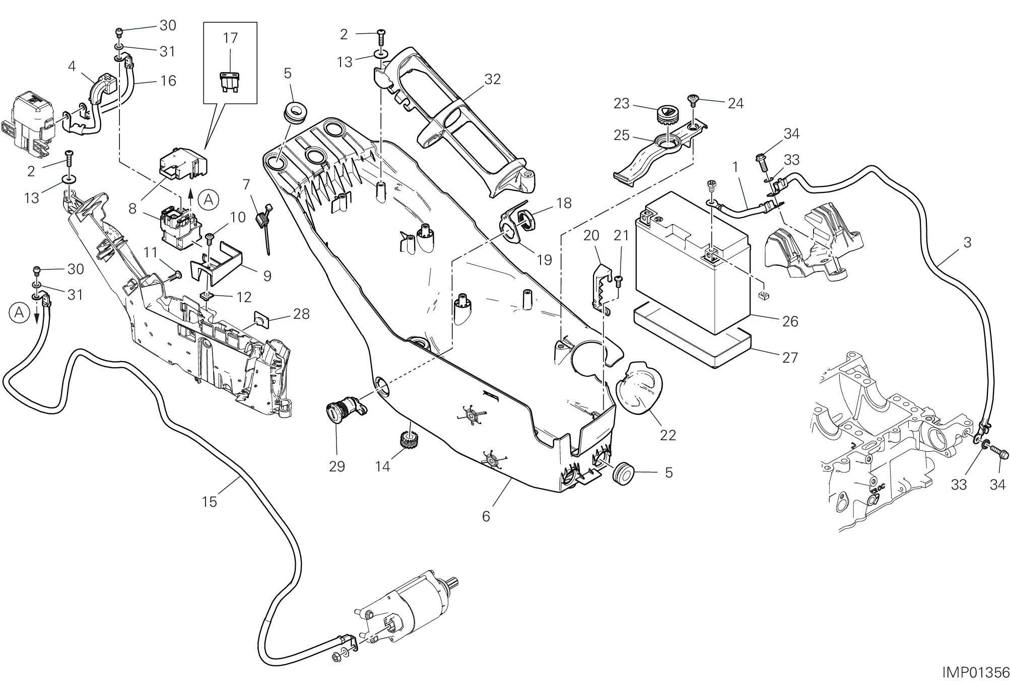 13D SUPPORT BATTERIE POUR MULTISTRADA V4 RALLY RADAR 2023