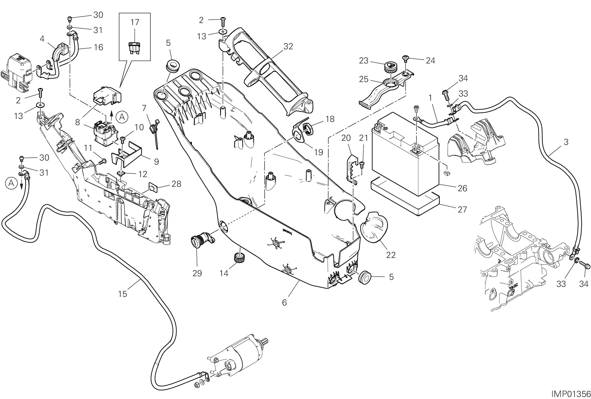 13D SUPPORT BATTERIE POUR MULTISTRADA V4 PIKES PEAK 2023