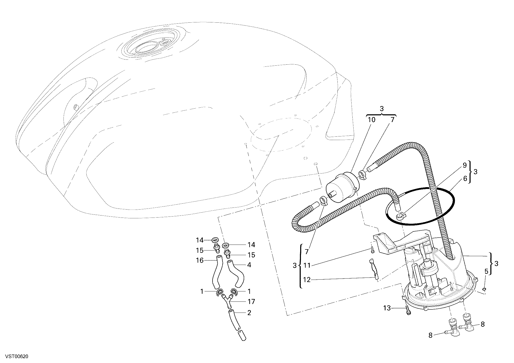 036 POMPE A CARBURANT POUR MONSTER 695 2008
