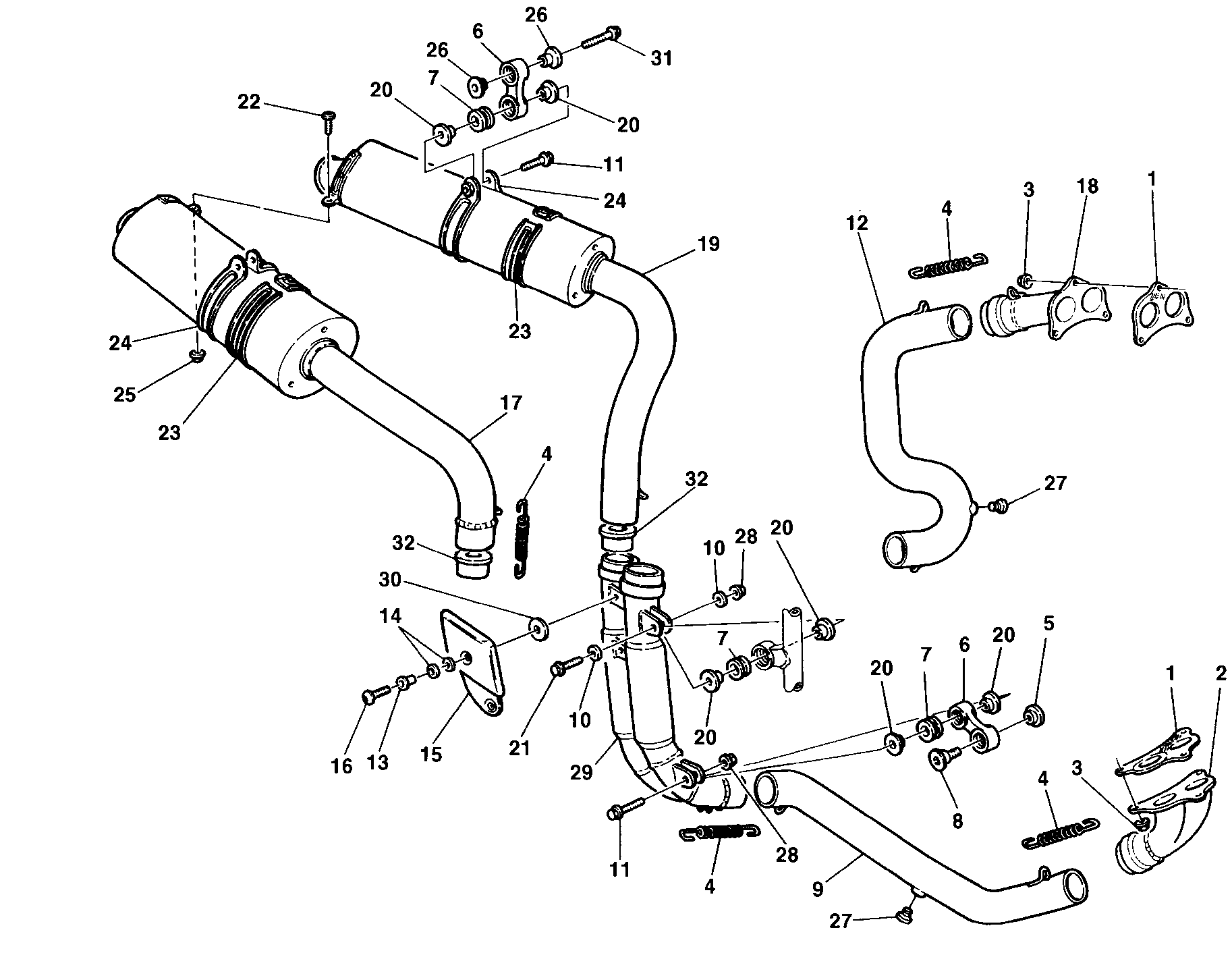 019 ECHAPPEMENT POUR SUPERBIKE 748 1998