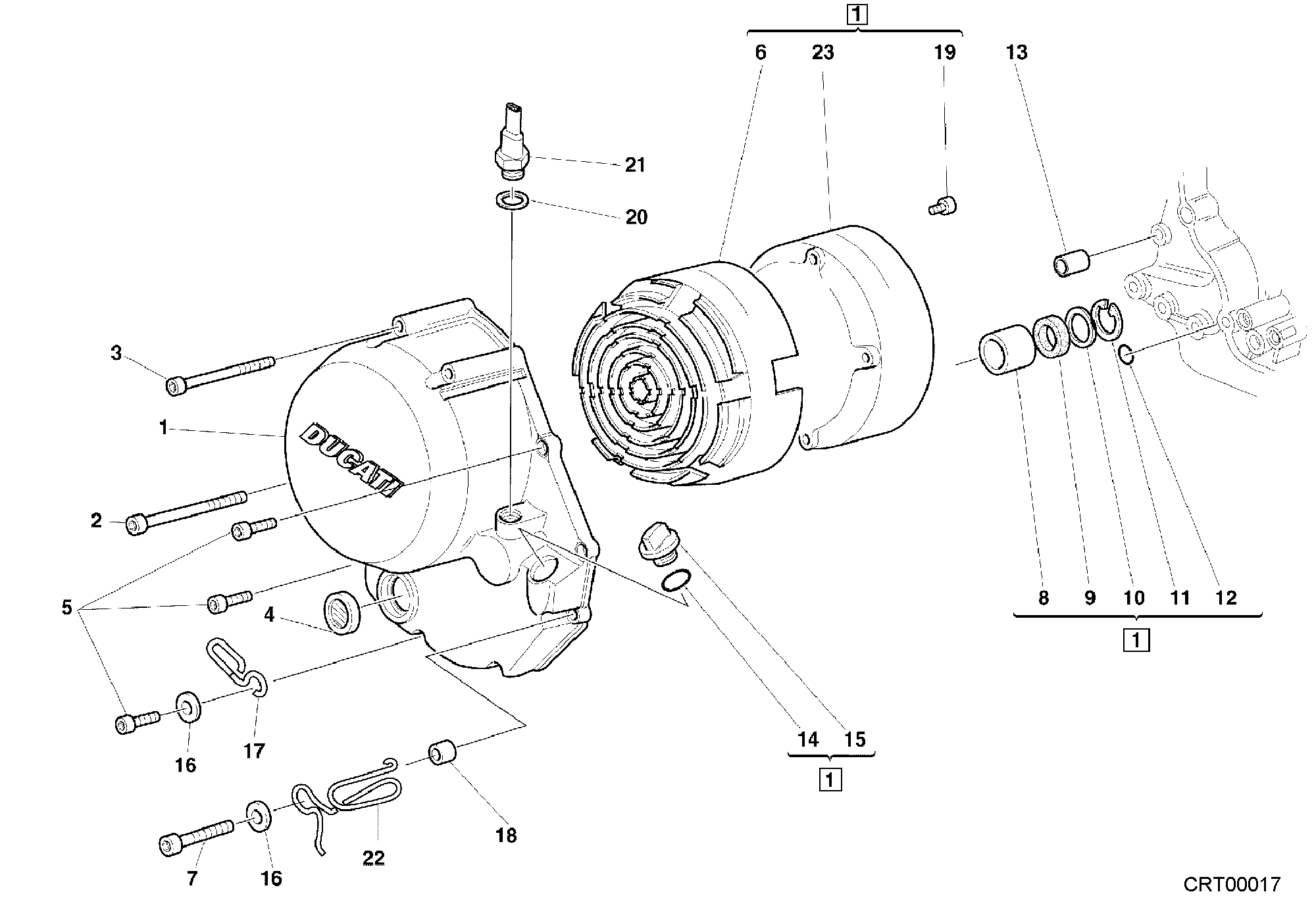 005 COUVERCLE EMBRAYAGE POUR MONSTER 600 2000