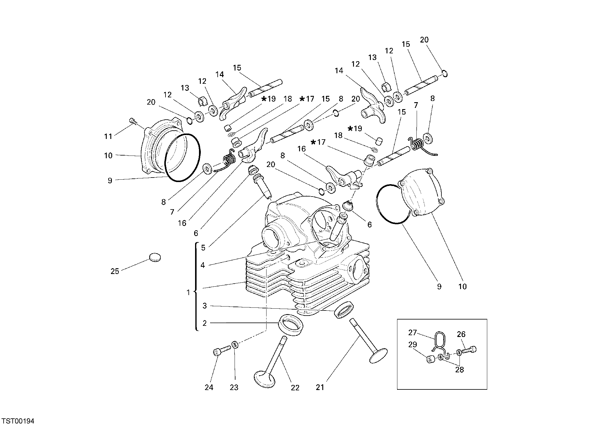 014 CULASSE VERTICALE POUR MONSTER S2R 1000 2007