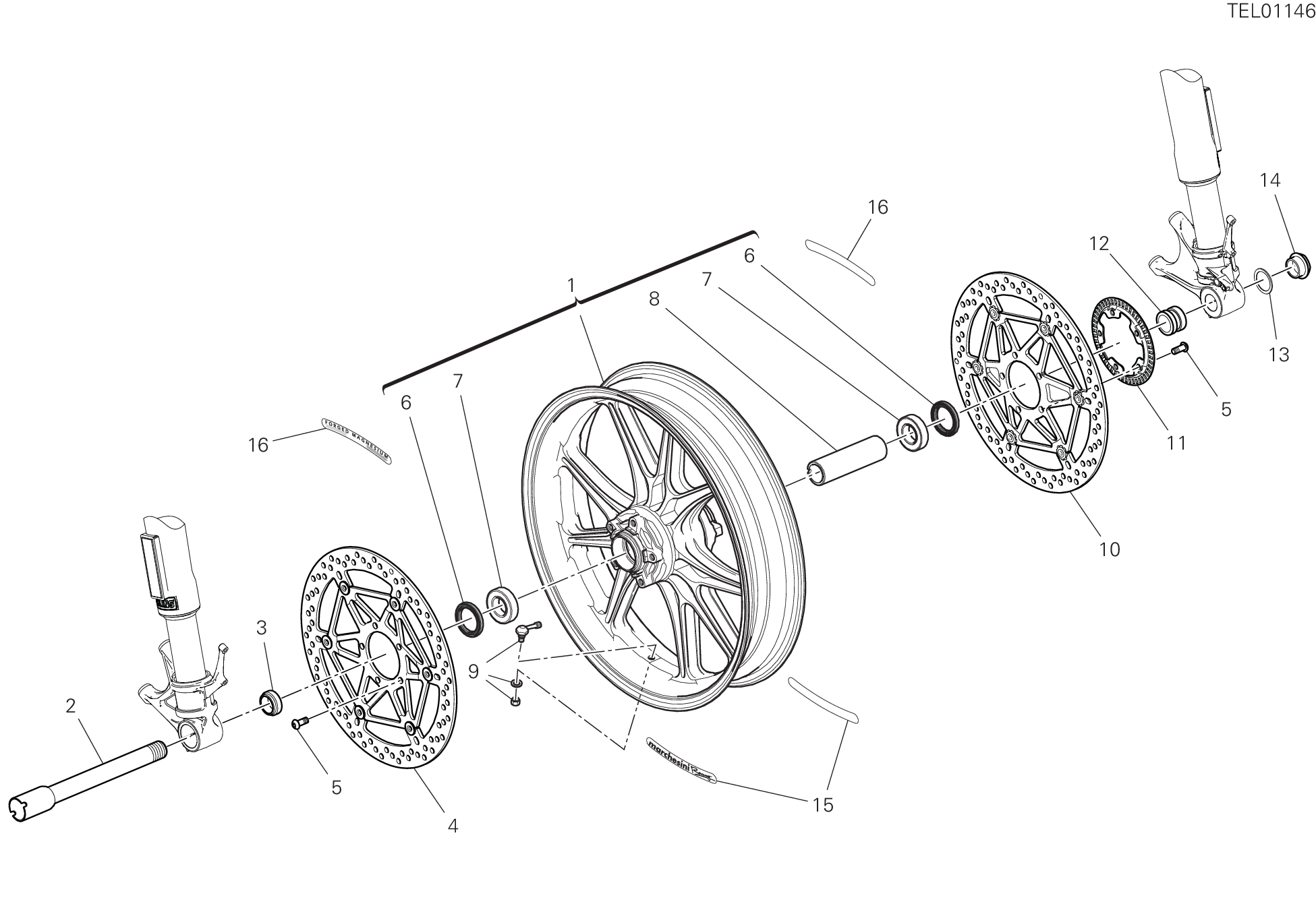 28A ROUE AVANT POUR SUPERBIKE PANIGALE 25ANNIVERSARIO 916 2020
