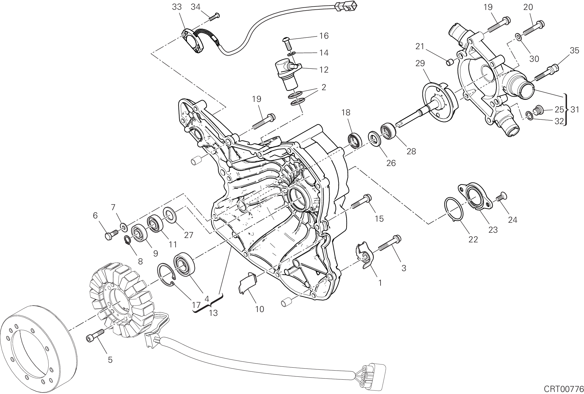 011 COUVERCLE GENERATEUR POUR MULTISTRADA 1260 S PIKES PEAK 2019