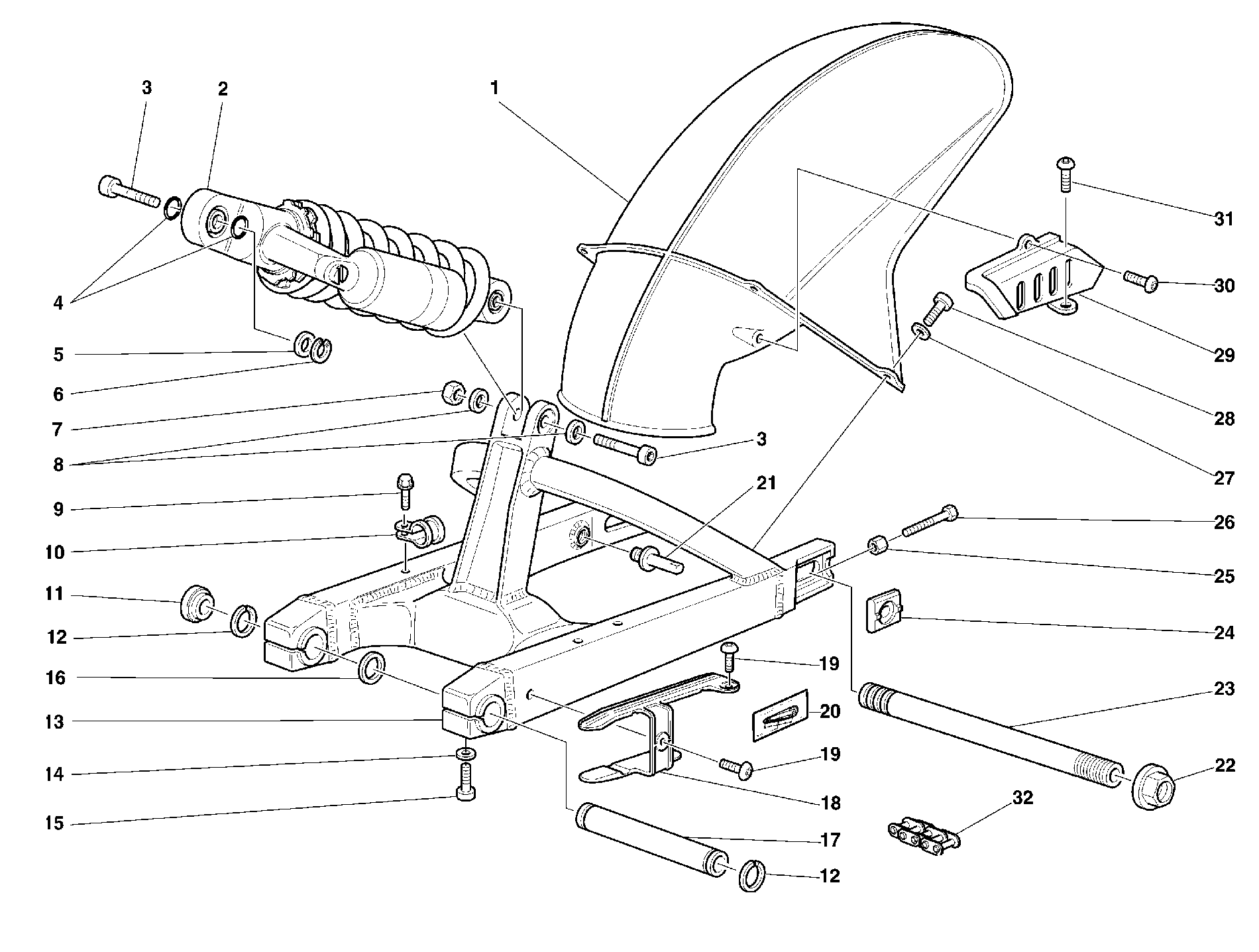 320 BRAS OSCILLANT POUR SUPERSPORT 900 SS 1999