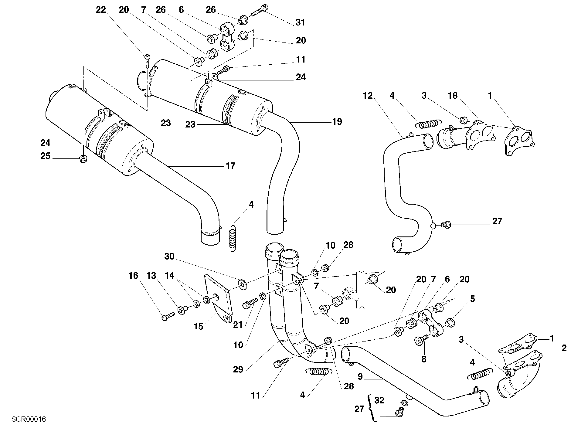 019 ECHAPPEMENT POUR SUPERBIKE 996 S 2001