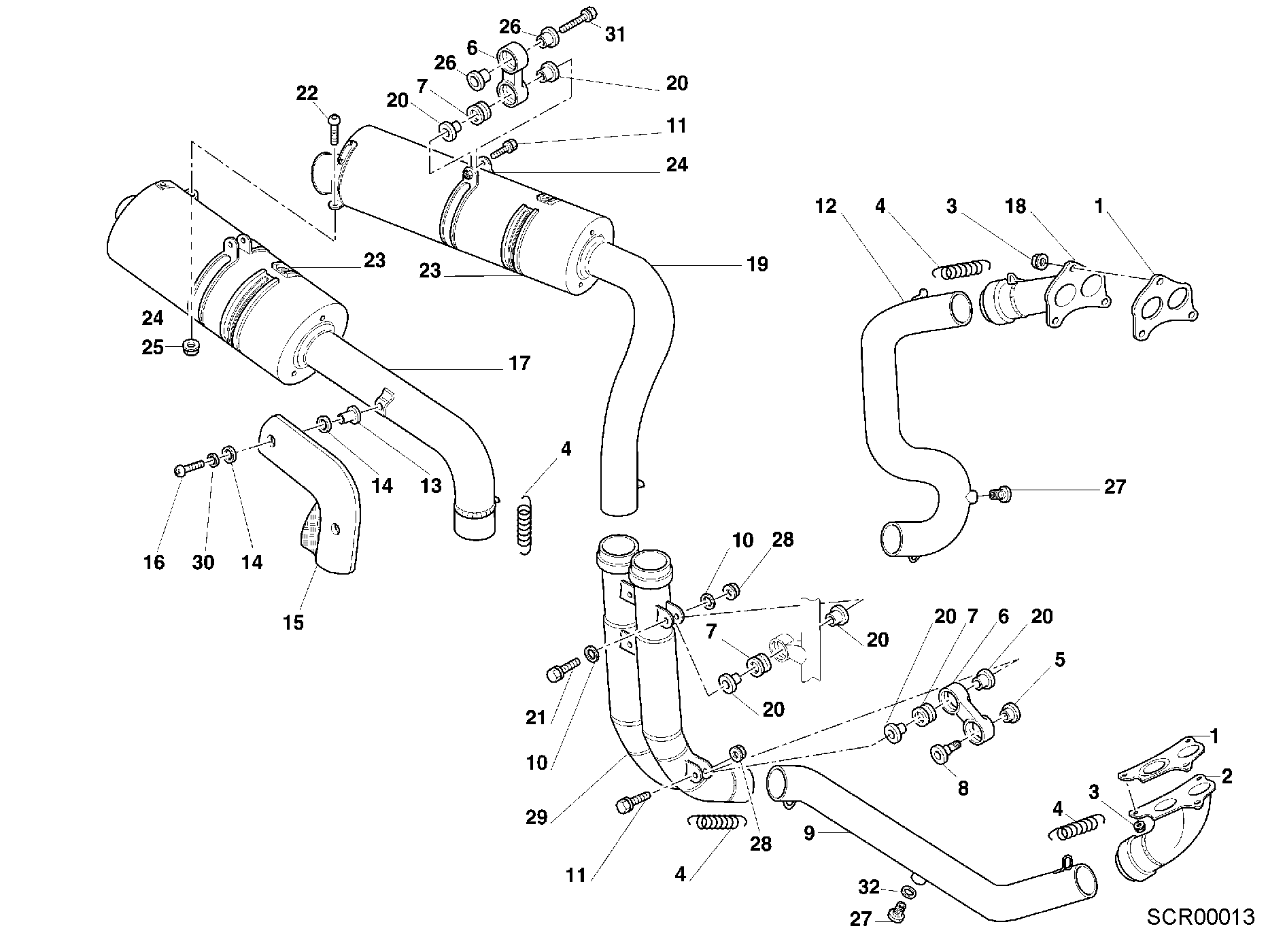 019 ECHAPPEMENT POUR SUPERBIKE 996 SPS 2000