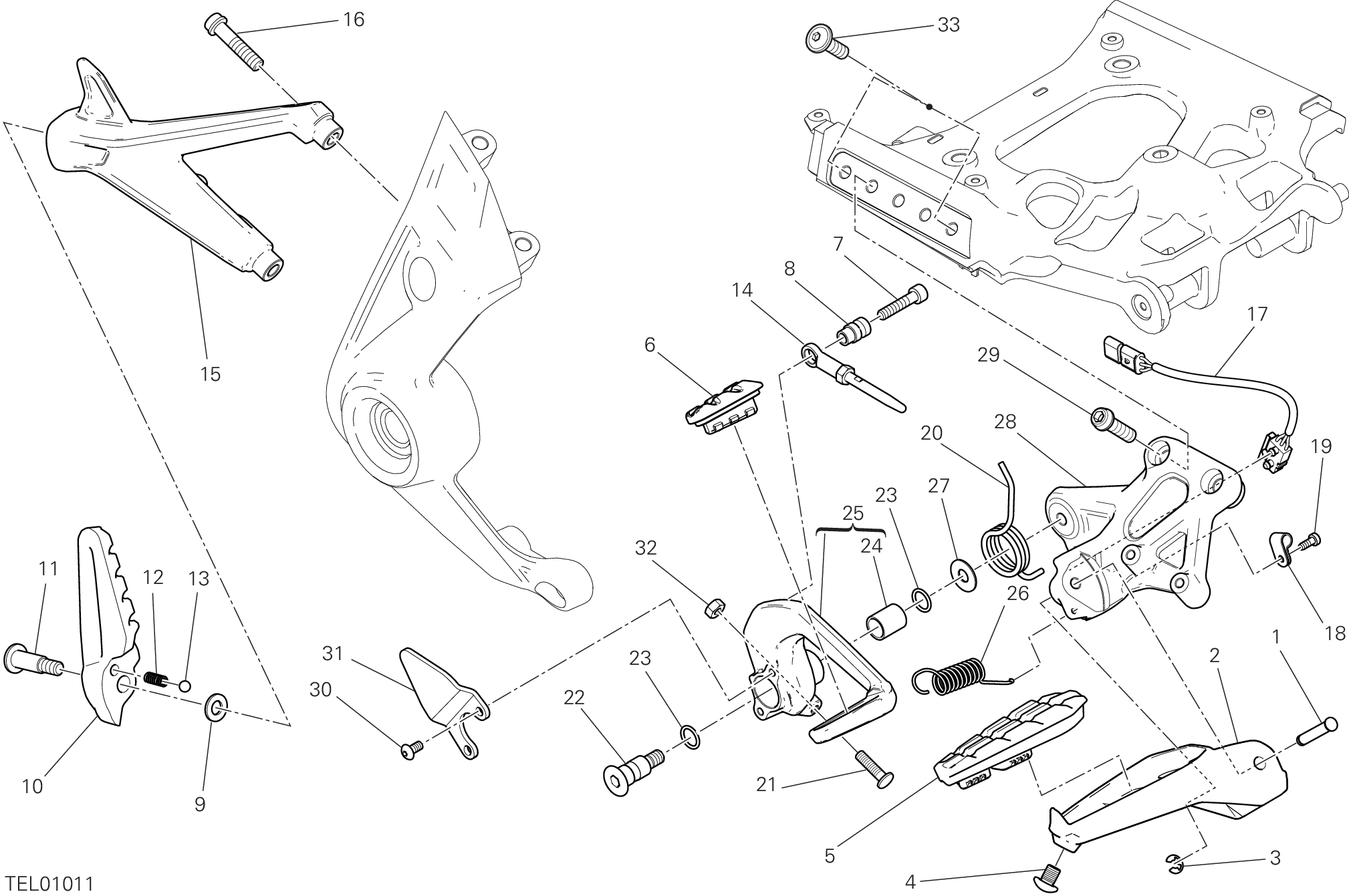 27C REPOSE PIEDS DROIT POUR XDIAVEL S 2020